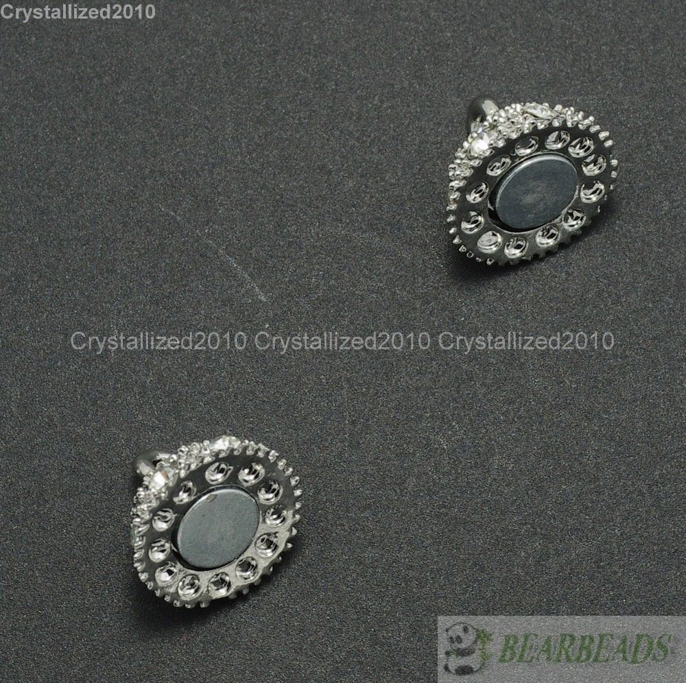 20 Sets Crystal Rhinestone Strong Magnetic Round Ball Connector Clasps Making