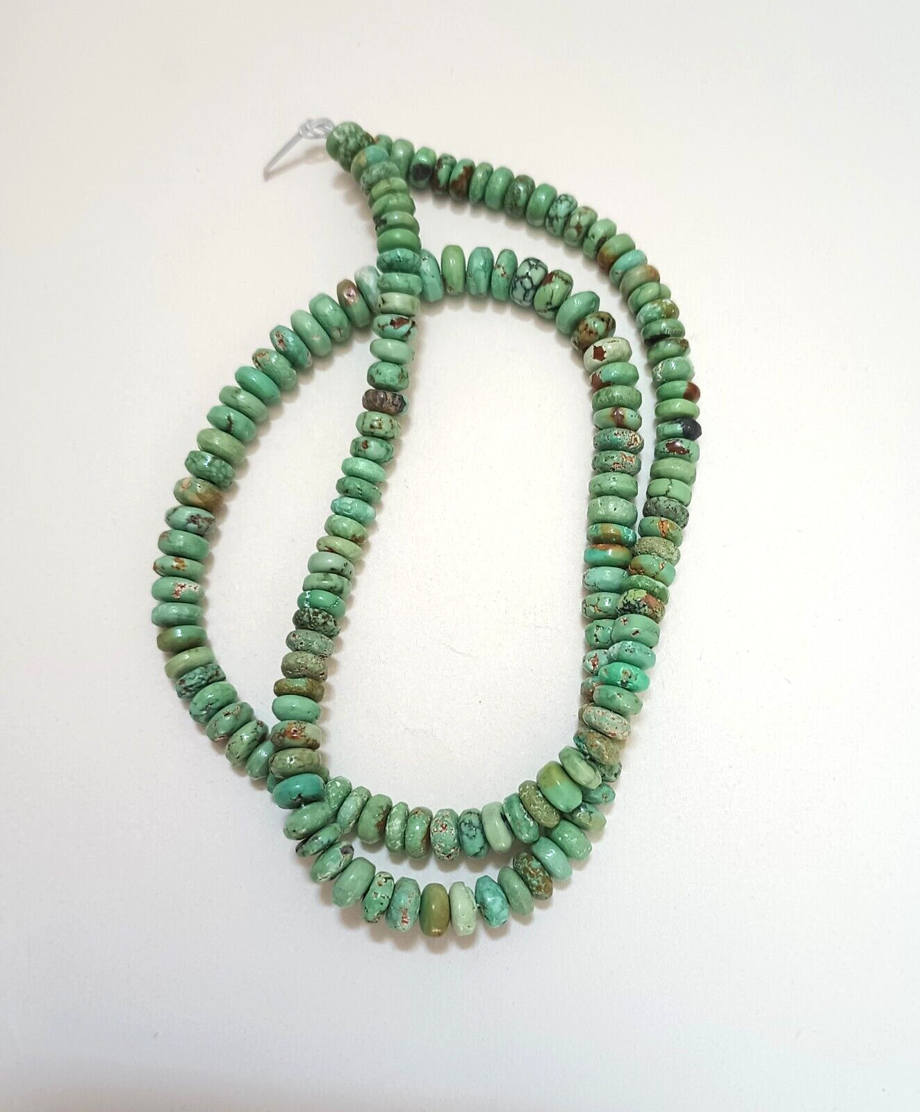 OLD STOCK HI-GRADE ANHUI TURQUOISE 5-6MM RONDELLE BEADS – 17.75″ – 1579E