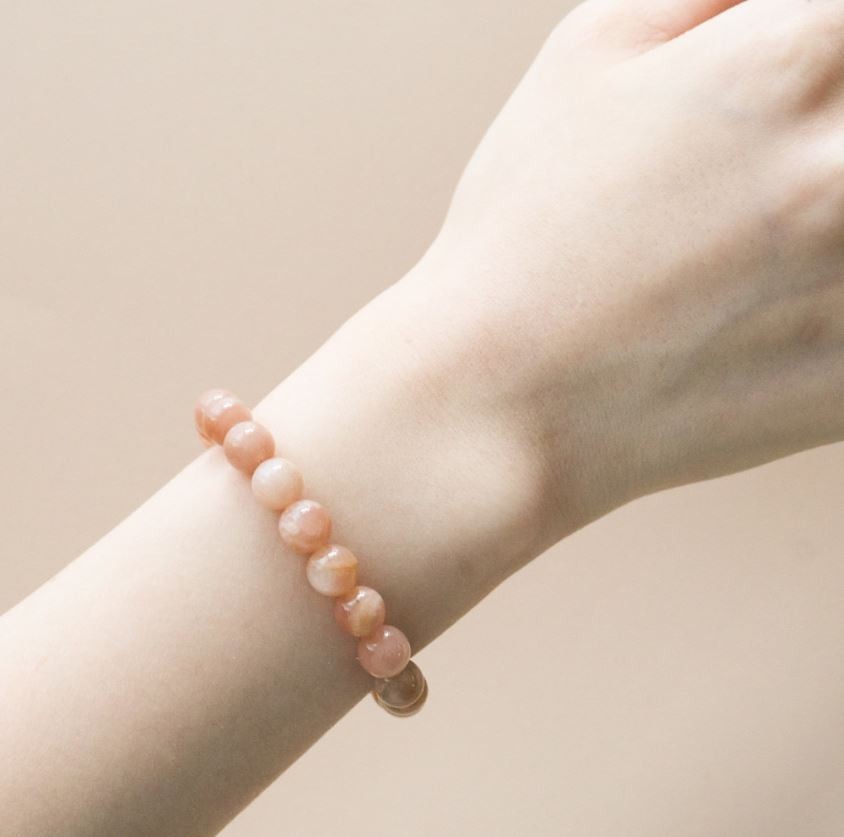 AAA Natural Sunstone Bracelet 8mm Healing Crystal Solar Energy Success Gemstone