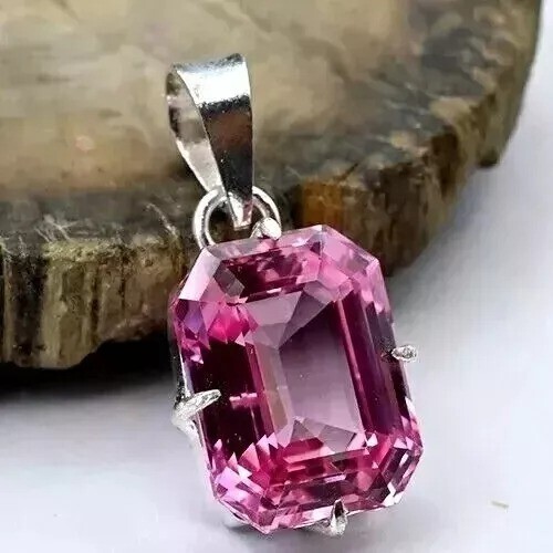 Natural Padparadscha Sapphire 45.64 Ct+ Pendant Jewelry 925. Sterling Silver AAA