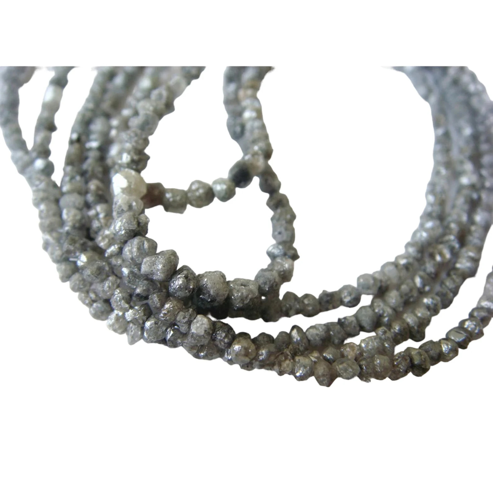 1.5mm To 3mm Gray Raw Diamond Beads, Conflict Free Diamond, Rough Diamonds