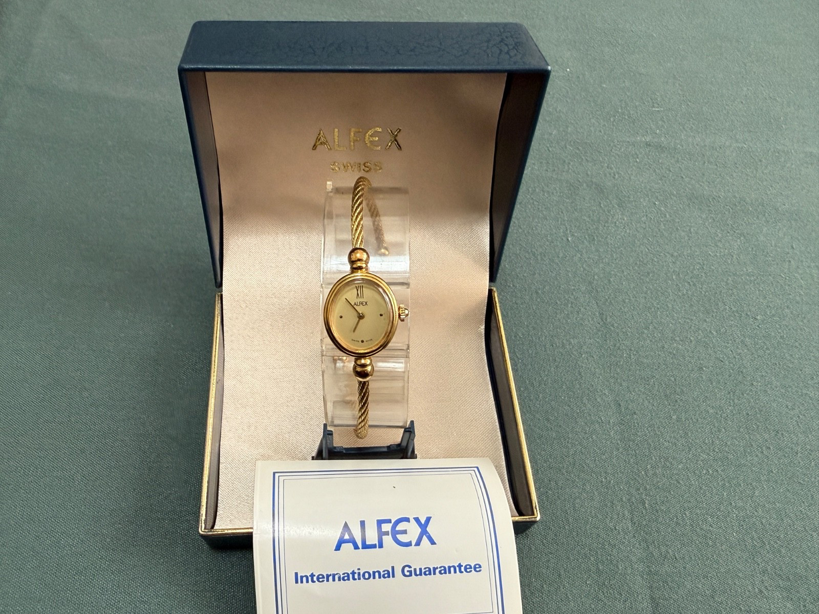 Vintage Alfex Gold Gucci Style Watch Mechanical Hand Winding.