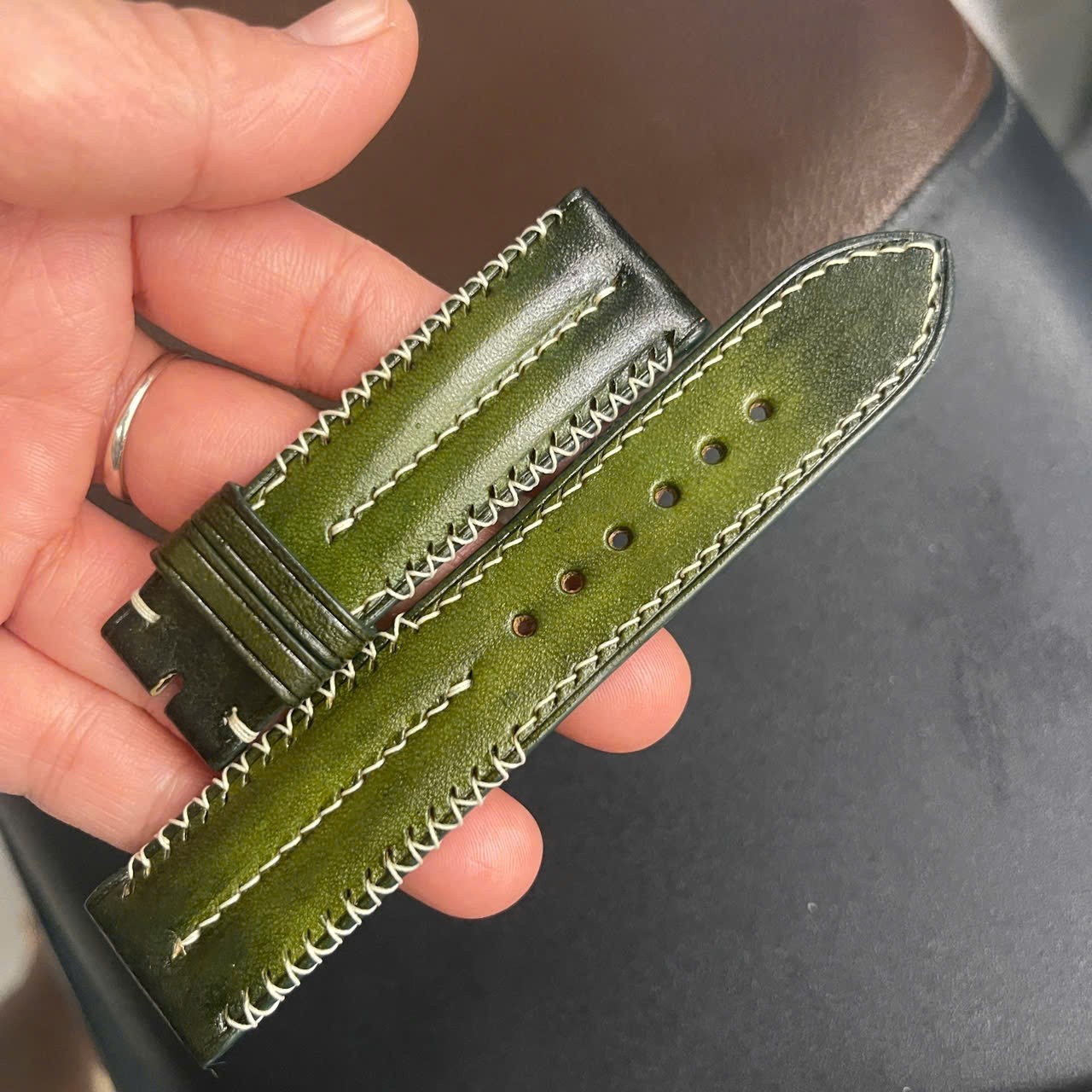GREEN VEG Cowhide skin Watch Strap Band 18mm 19mm 20mm 21mm 22mm 23mm 24mm 26mm