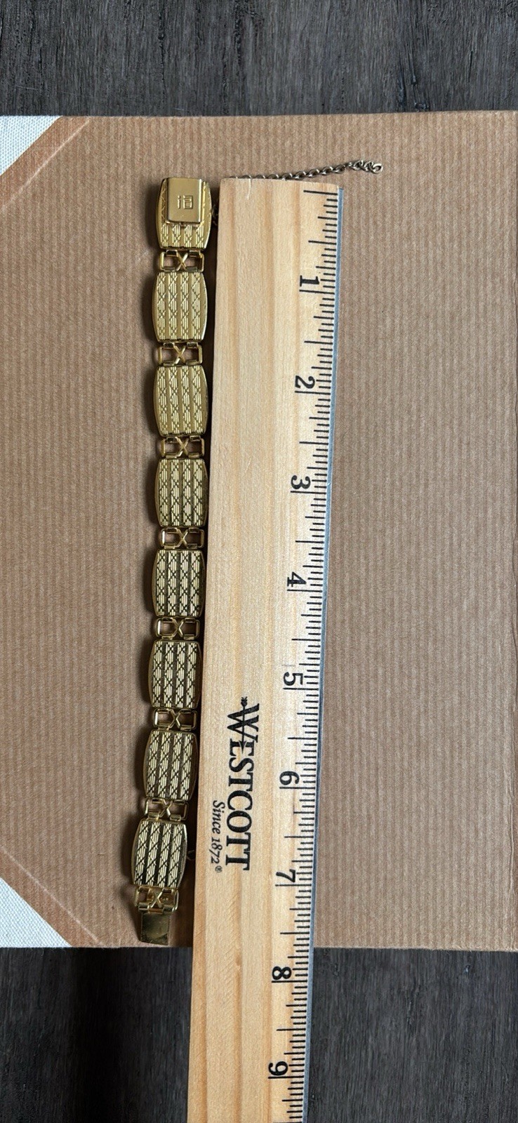 Vintage Spanish Damascene link bracelet. Missing hook on the little chain.
