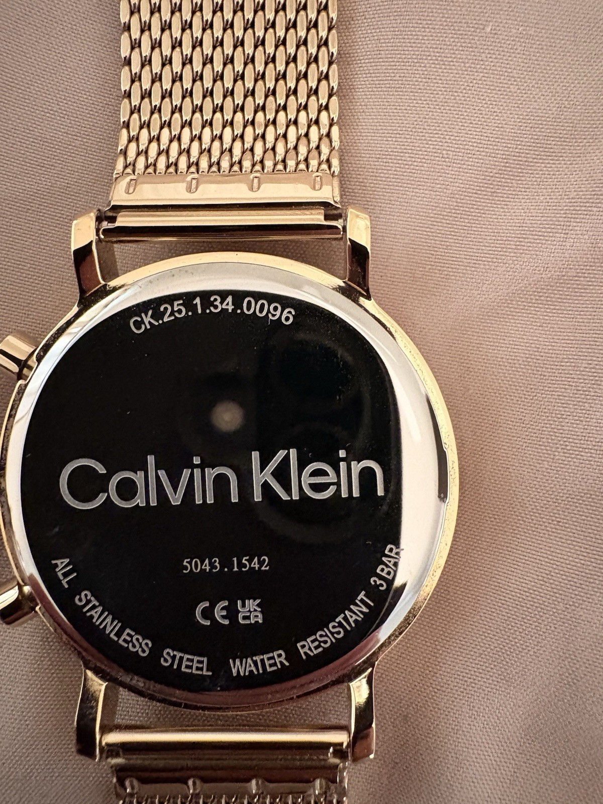 Calvin Klein Gold Chronograph Dial – 40mm Gold tone Stainless Mesh Bracelet