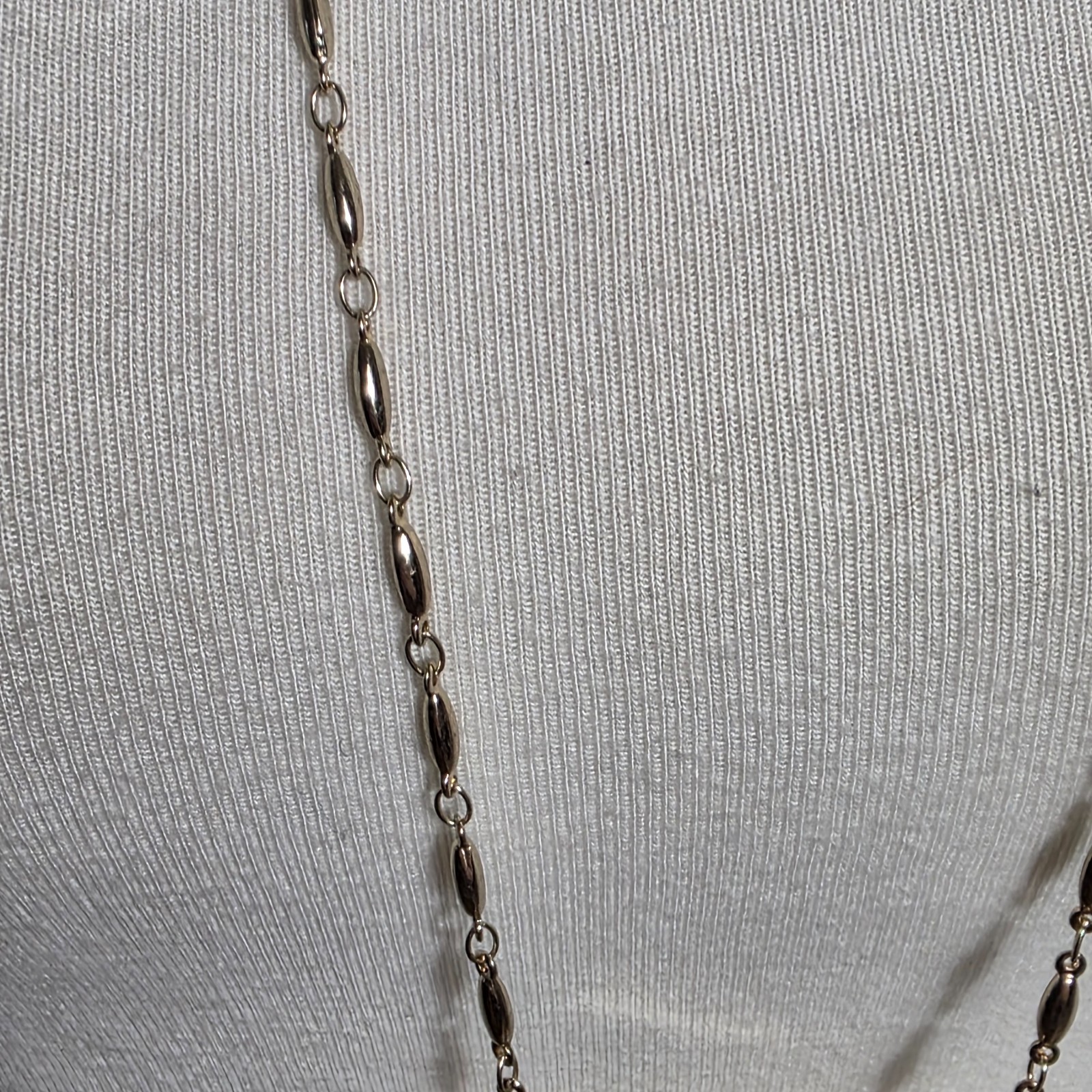 White House Black Market Necklace Shield Shaped Pendant Metal Fringe Tassel