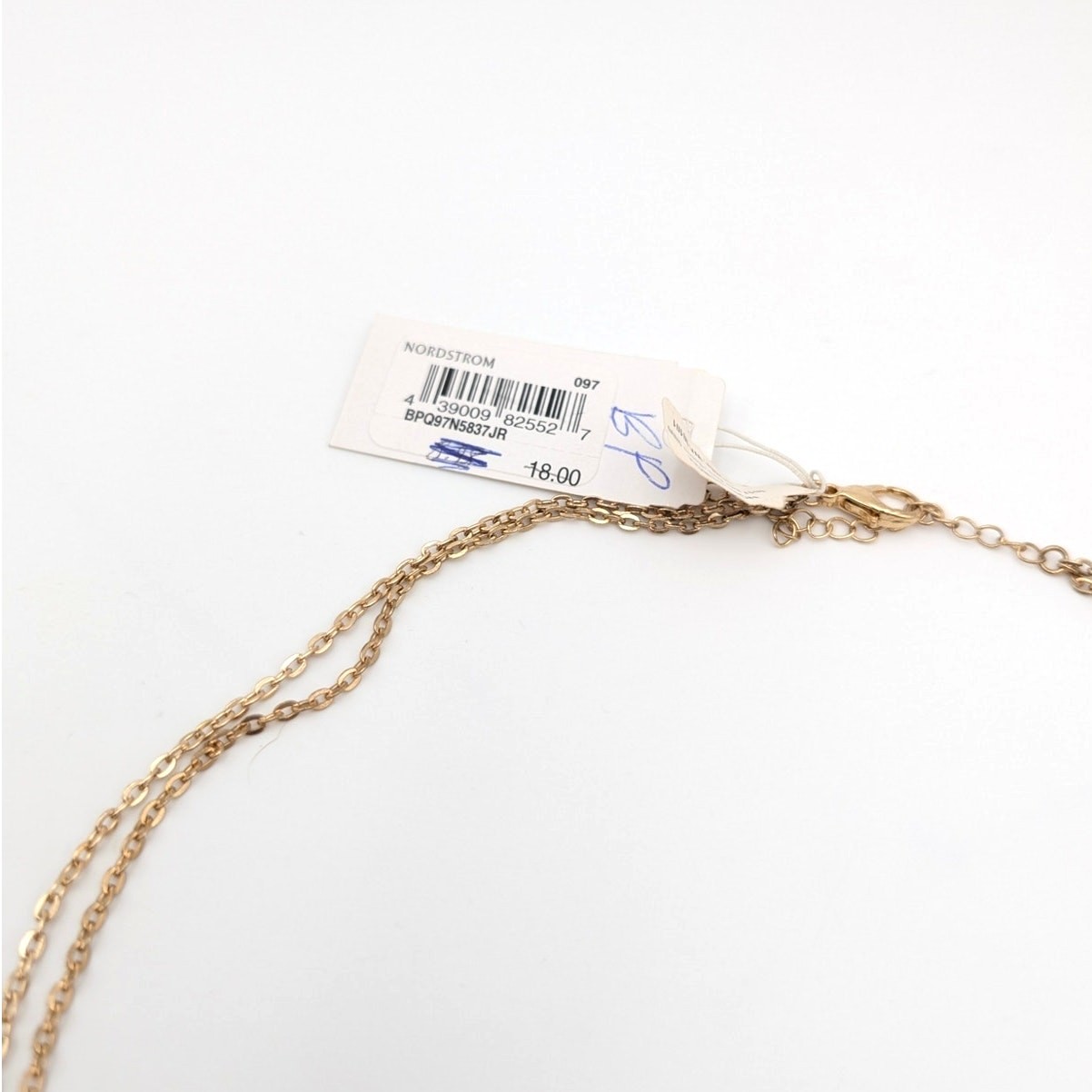 Nordstrom Gold Layered Y Necklace with Pink Bead Accents Fashion Jewelry