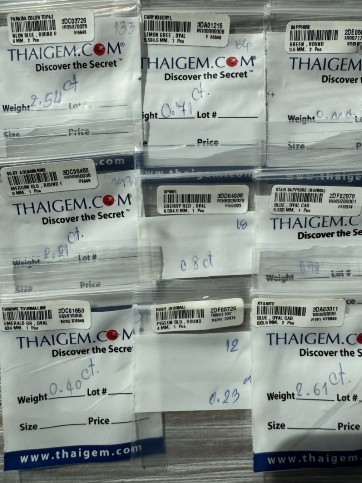 PRECIOUS GEMSTONE INVESTMENT LOT #24: 12 GEMS, 11.90 TCW. Details Below