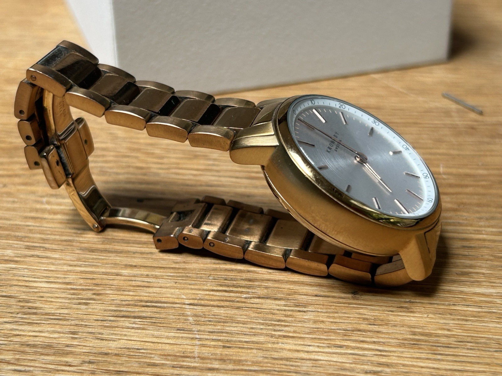 Kronaby Hybrid Smart Watch Carat 38 Rose – White, Rose Bracelet