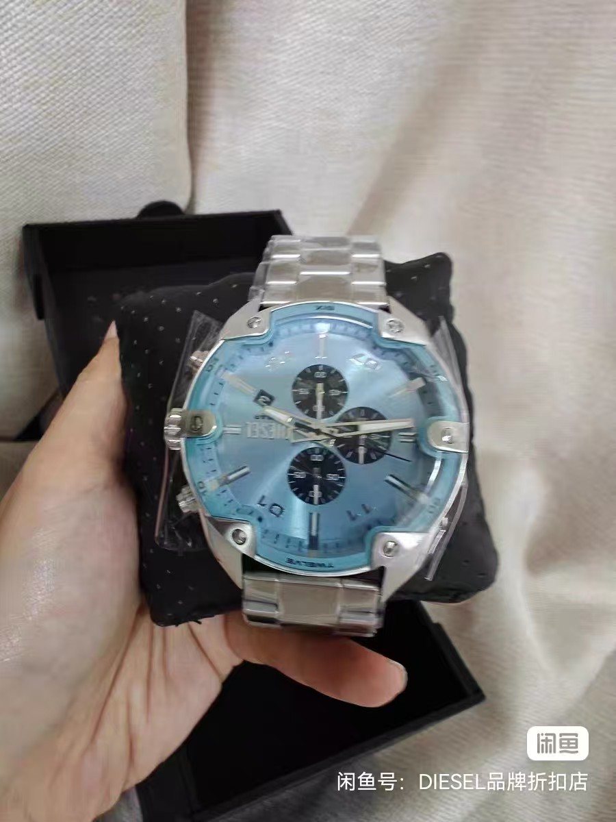 Diesel DZ4655 Mr Daddy 2.0 Ice Blue Stainless Steel Men’s Watch 45mm