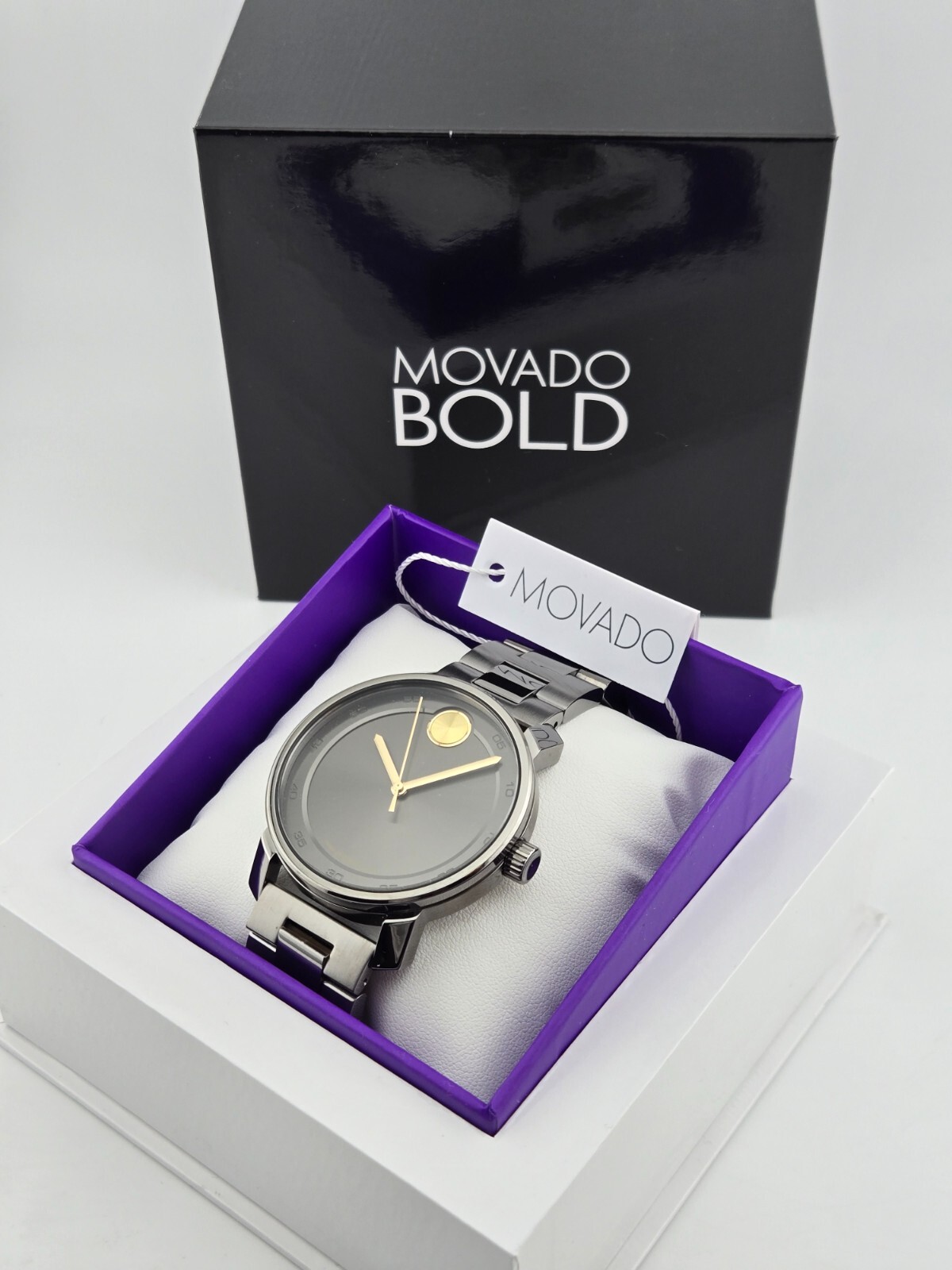 $795 MSRP | Movado Bold Men’s Gray Dial Stainless Steel Watch – 3600913