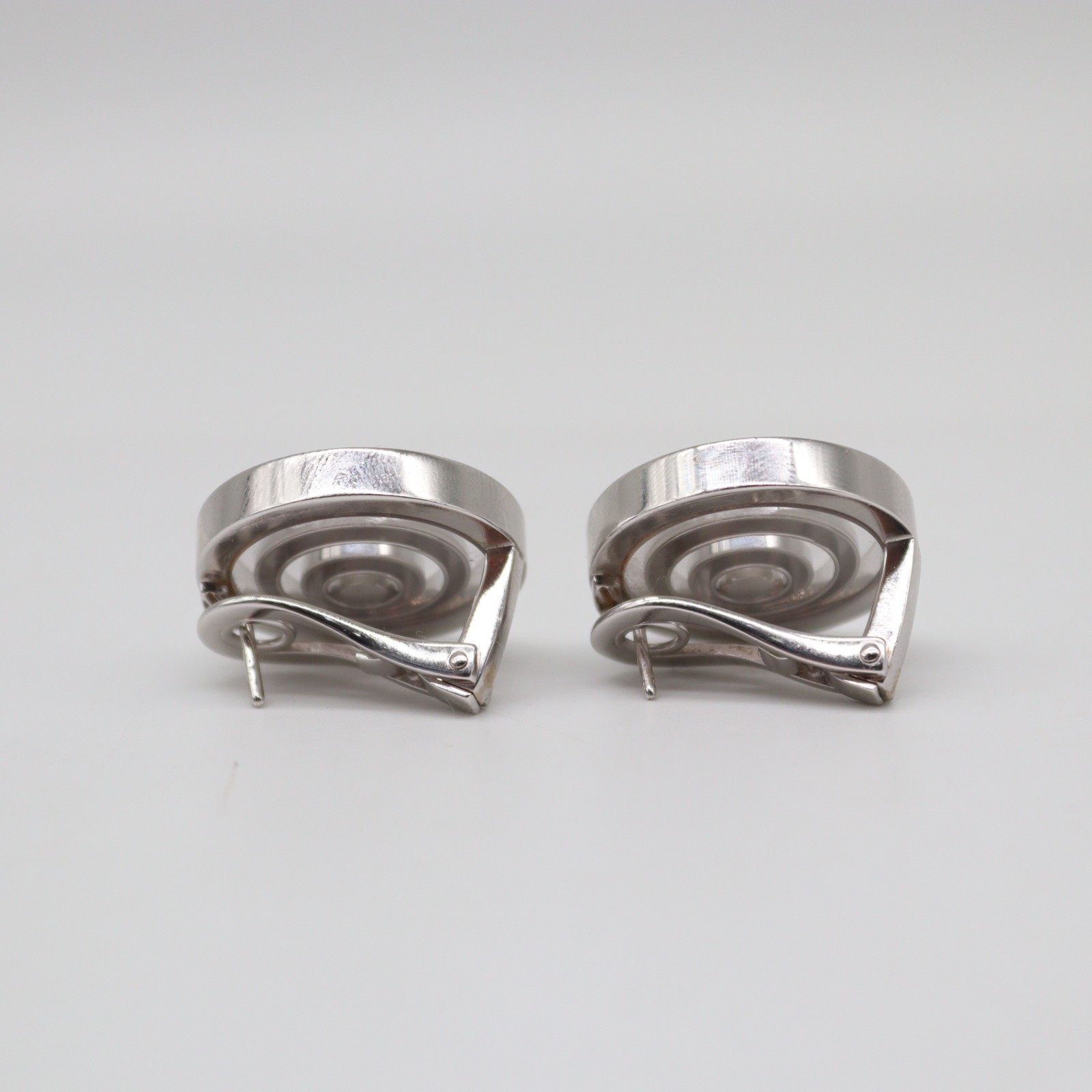 Authentic Chopard Happy Spirit with Dancing Diamond Earrings 18K WhiteGold 36.3g