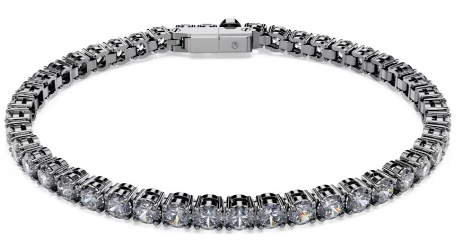 NWB Swarovski Matrix Tennis bracelet Gray, Ruthenium plated-5693928, 5693929