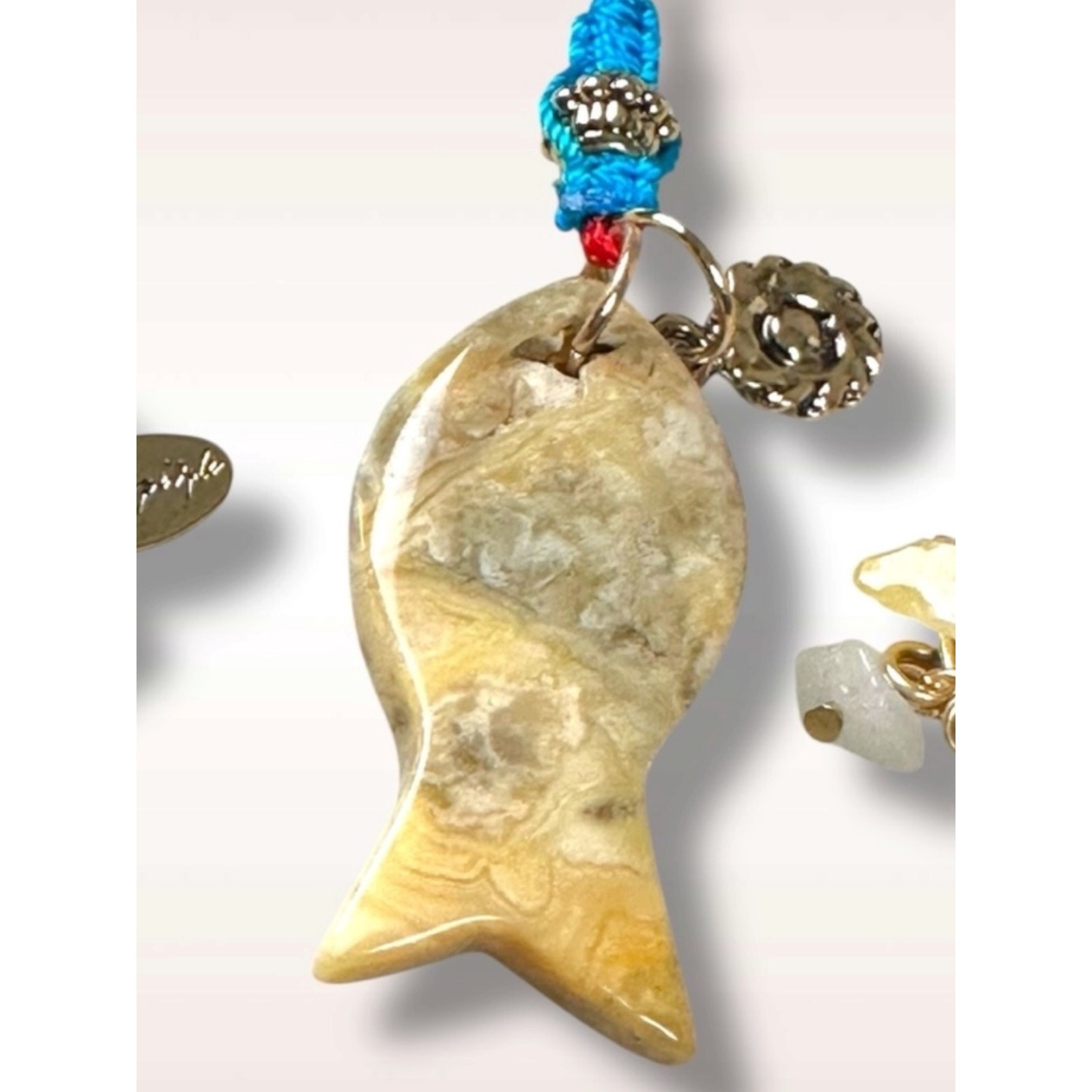 Free People Bohemian Beachy Artsy Odele Pendant Necklace in Fish NWT