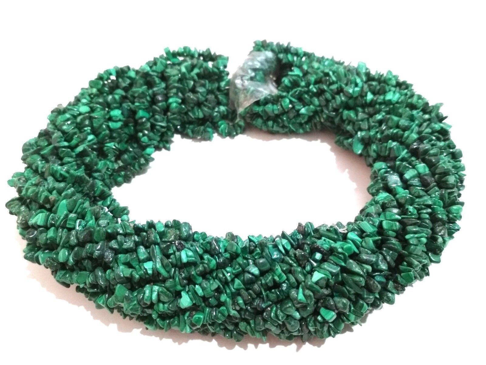 Natural Malachite Uncut Chips Nugget 4-6mm Gemstone Beads 34″inch 1 Necklace