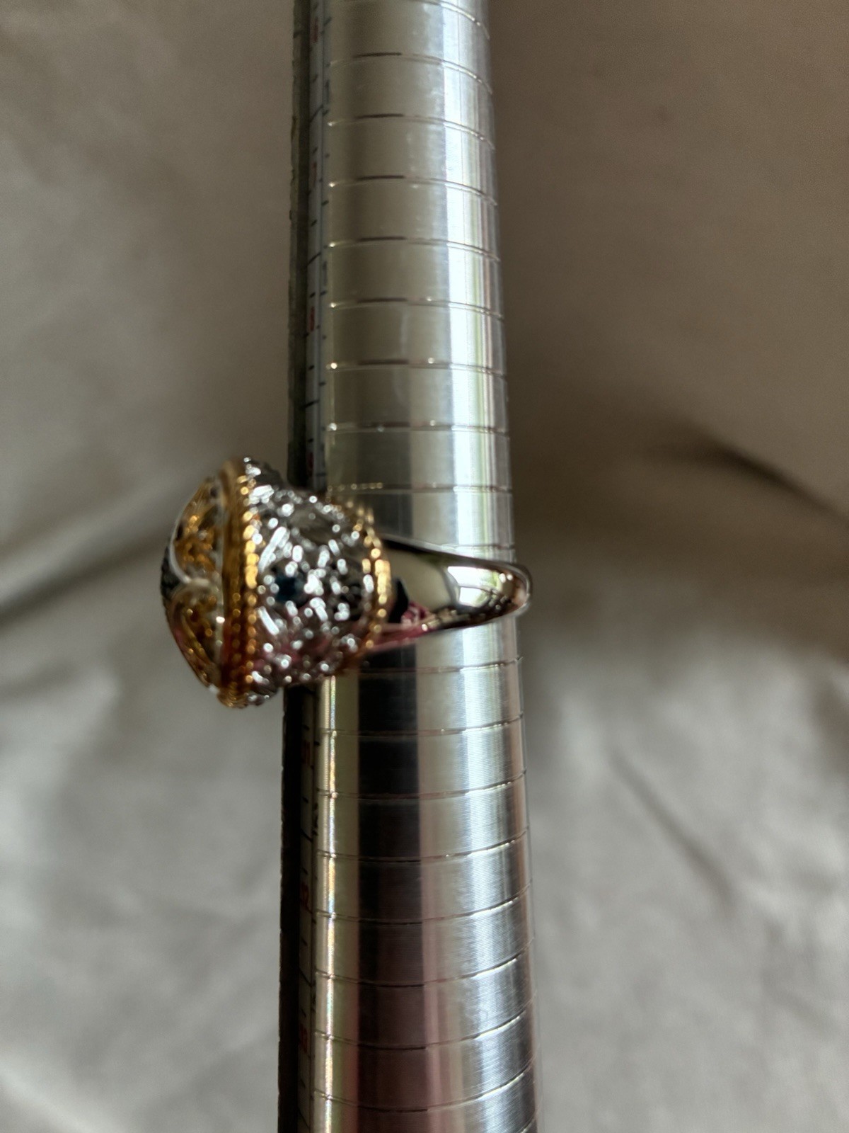 Victoria Wieck Beverly Hills Silver Banded Ring With Blue Stone Centerpiece Ring