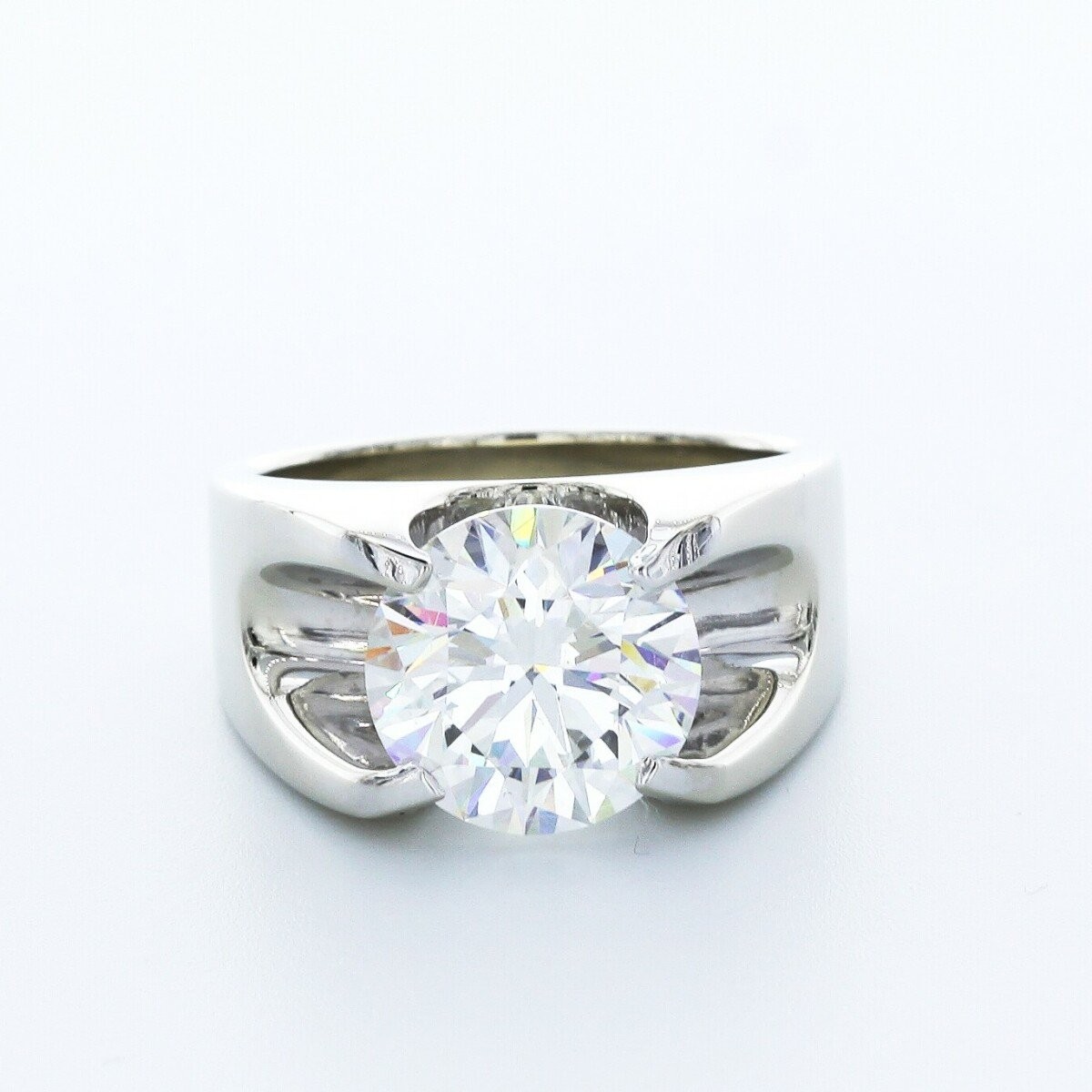 5.01ct Natural Diamond H/SI1 Very Good Cut Round Brilliant 14K White Gold Prong