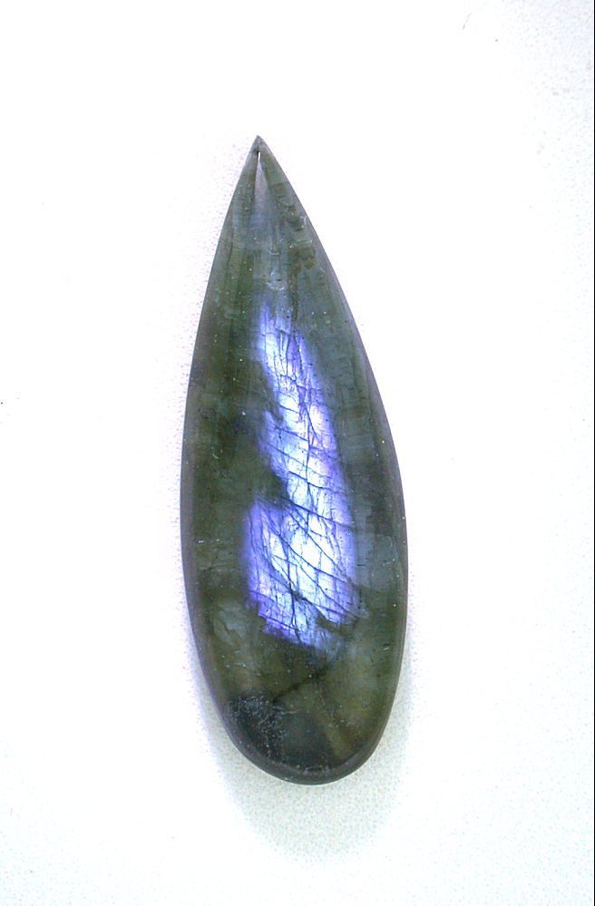ONE 18mm x 10mm Custom Cut Highdome Pear Doublet Blue Quartz Labradorite Cab Gem