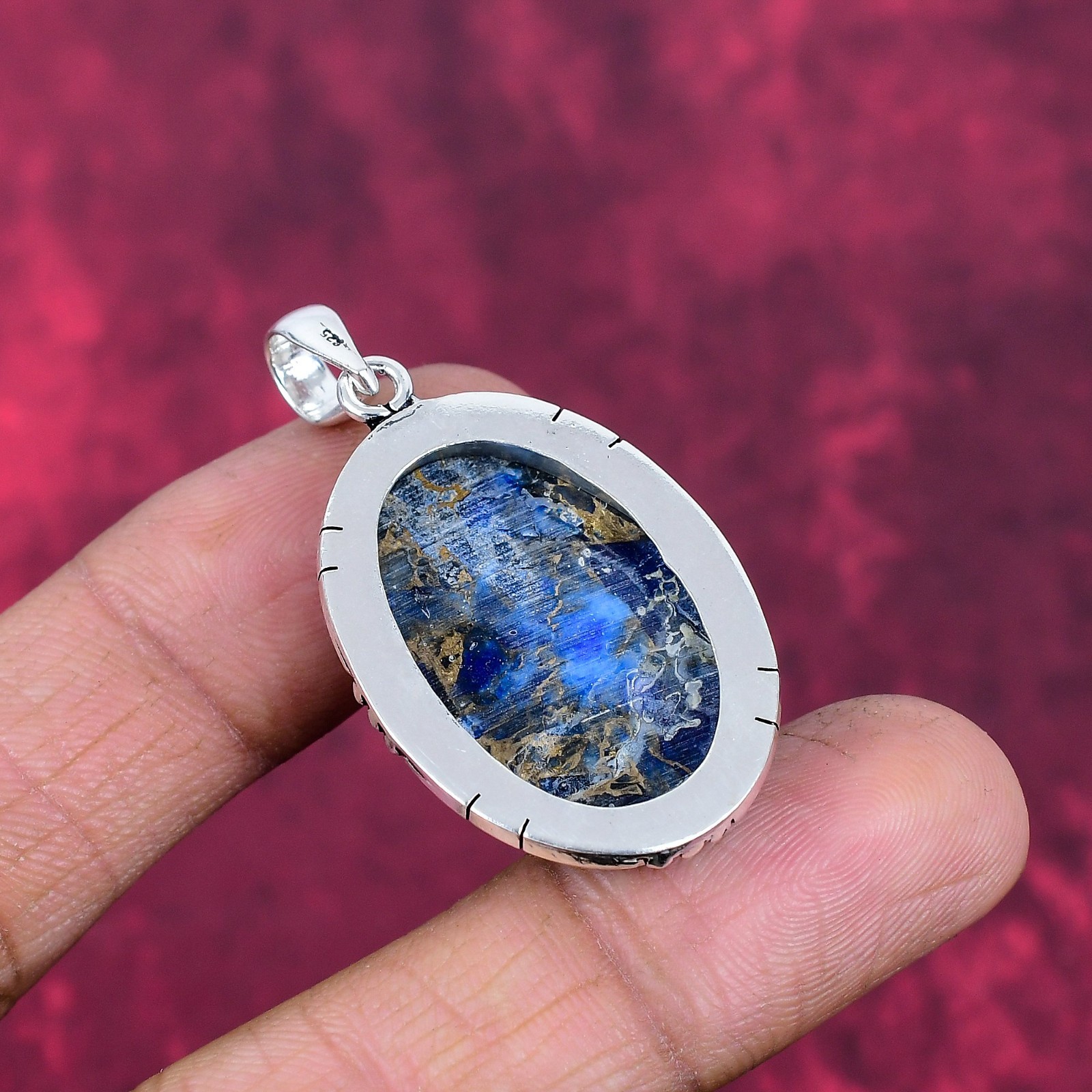 Copper Sodalite Gemstone Handmade 925 Sterling Silver Wonderful Jewelry Pendant