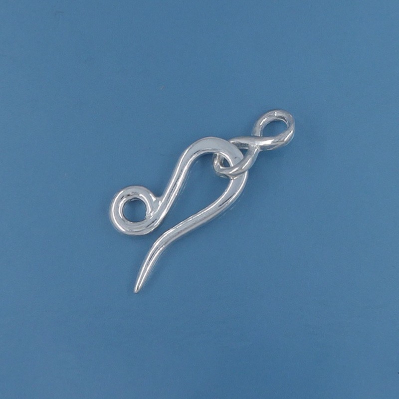 Solid Sterling Silver Smooth Simplicity Hook and Eye Clasp Connector #33223