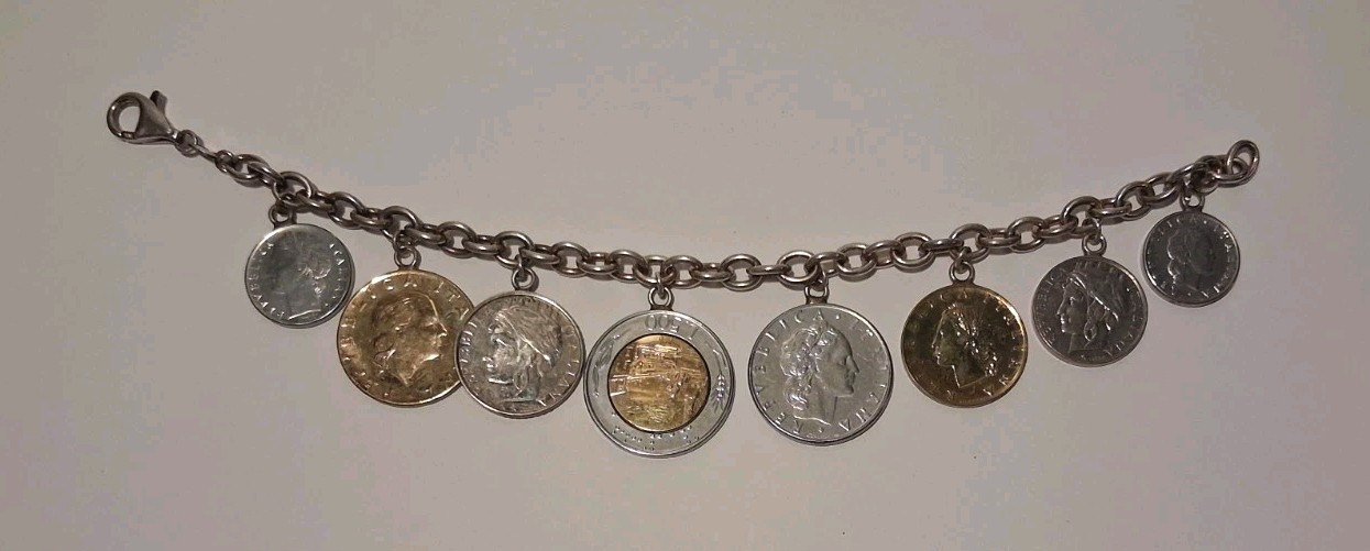 Vintage Milor Italy 925 Sterling Silver Italian Lira Coin Jewelry Set Boxed 184g