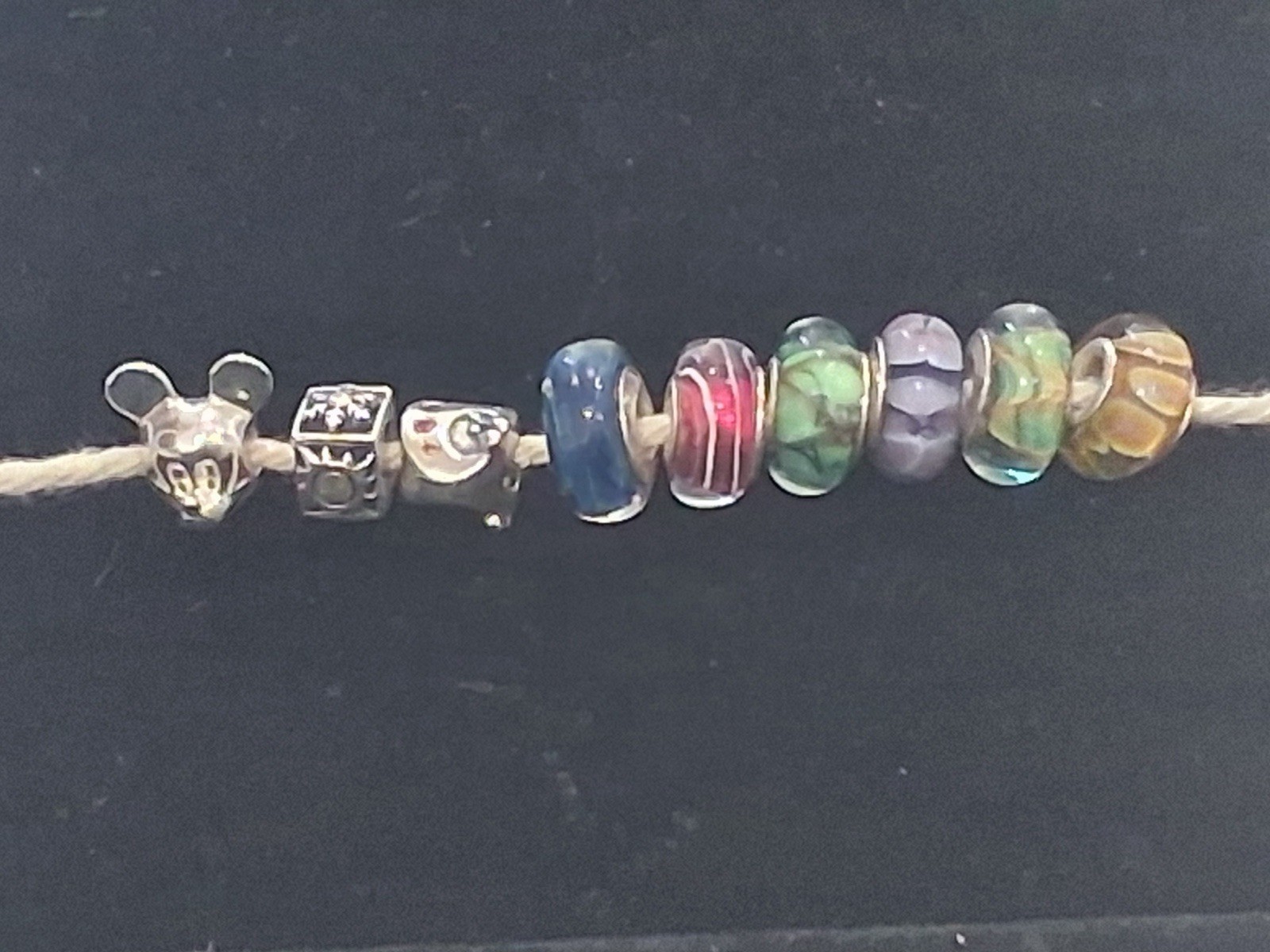 Chamilia Signed 925 Sterling silver Glass Bead And Charms Lot