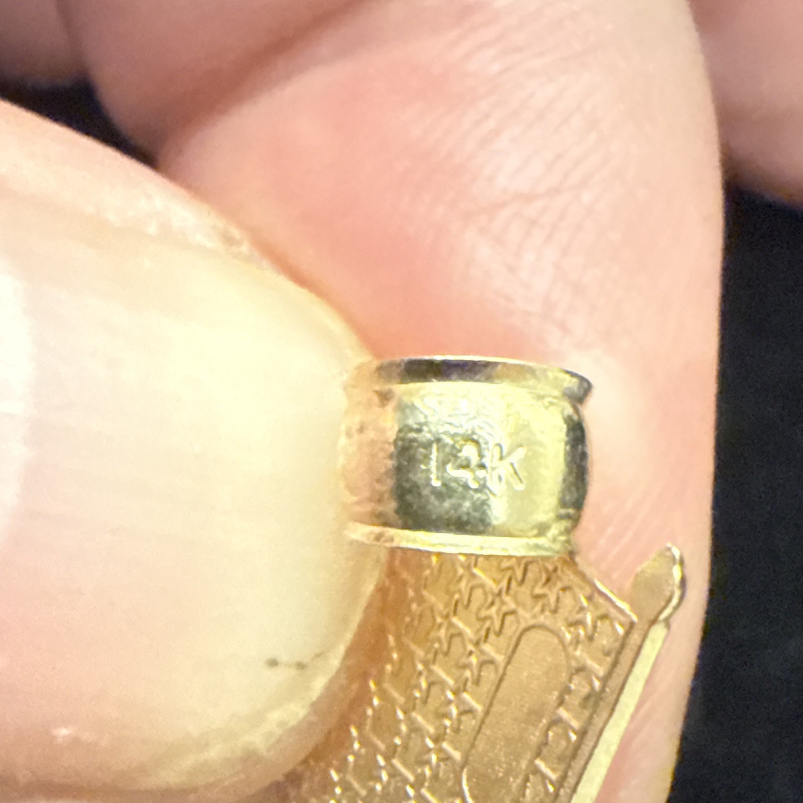 14K Solid Gold American Flag Charm 2.4 Grams, Vintage NOS Patriotic Jewelry