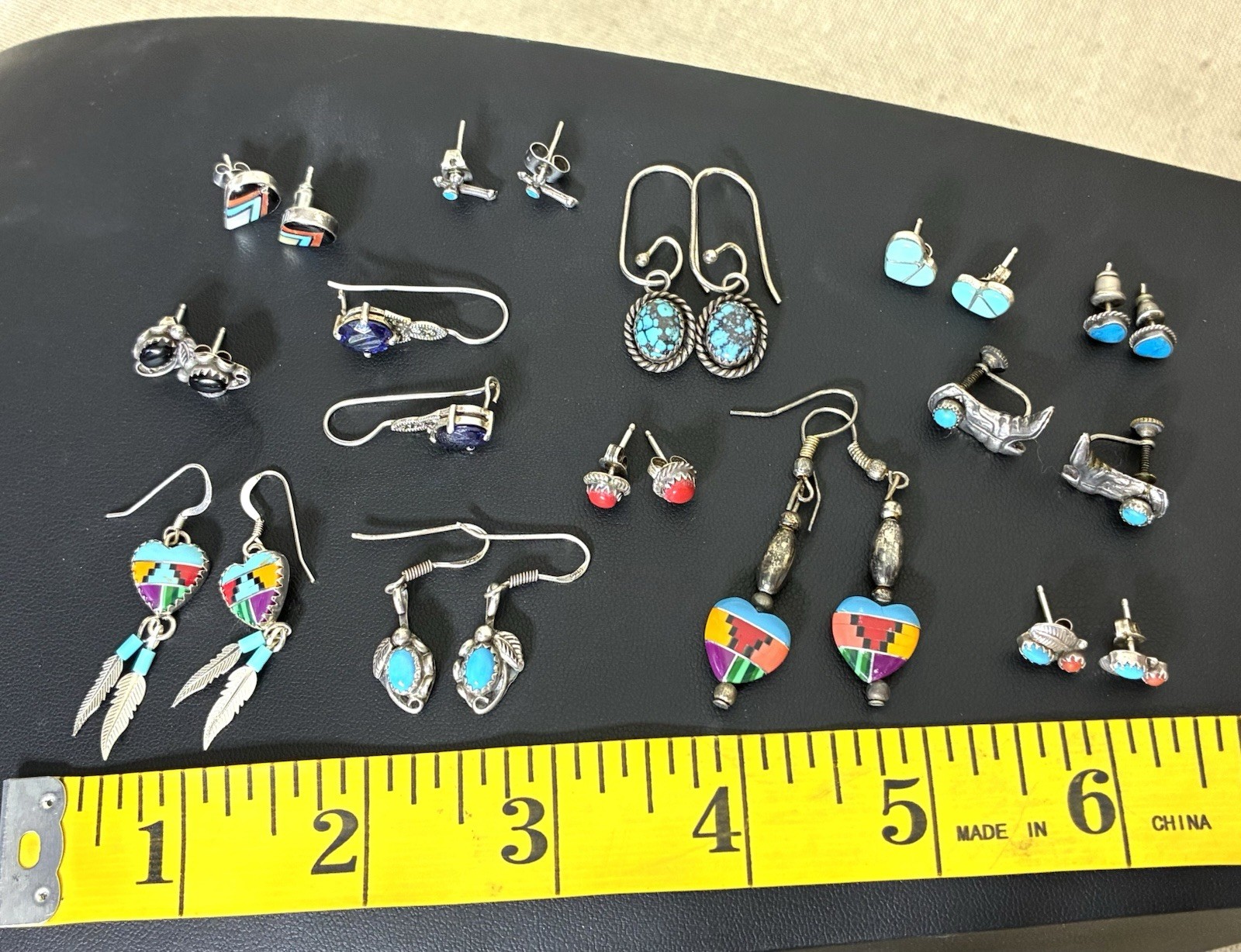 Sterling Silver Southwest Earrings Lot Turquoise 13 Pairs 925