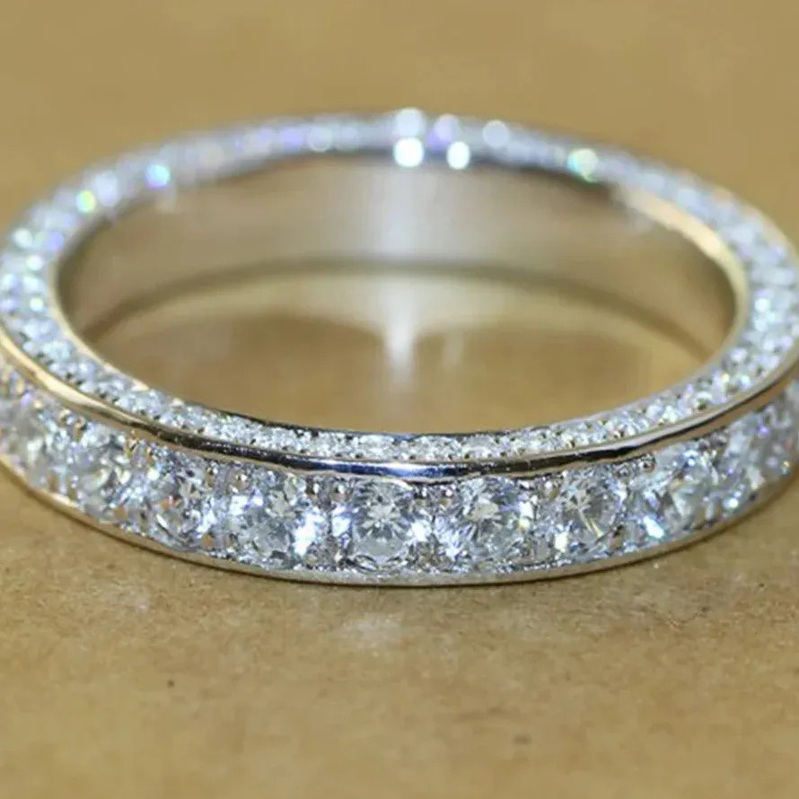 Women’s Zinc Alloy Wedding Party Ring Dazzling Cubic Zircon Anniversary Gift