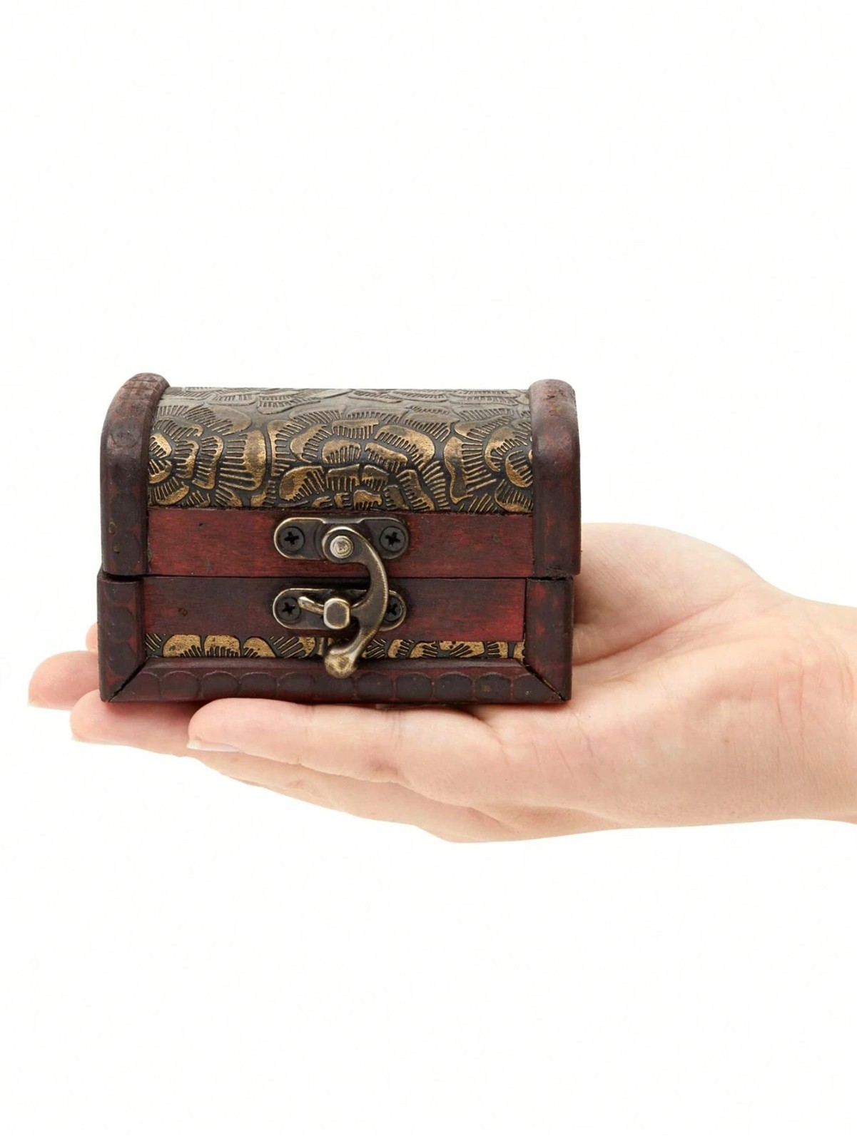 New 3Pc Vintage Wooden Treasure Chest Box Jewelry Storage Retro Antique Charming