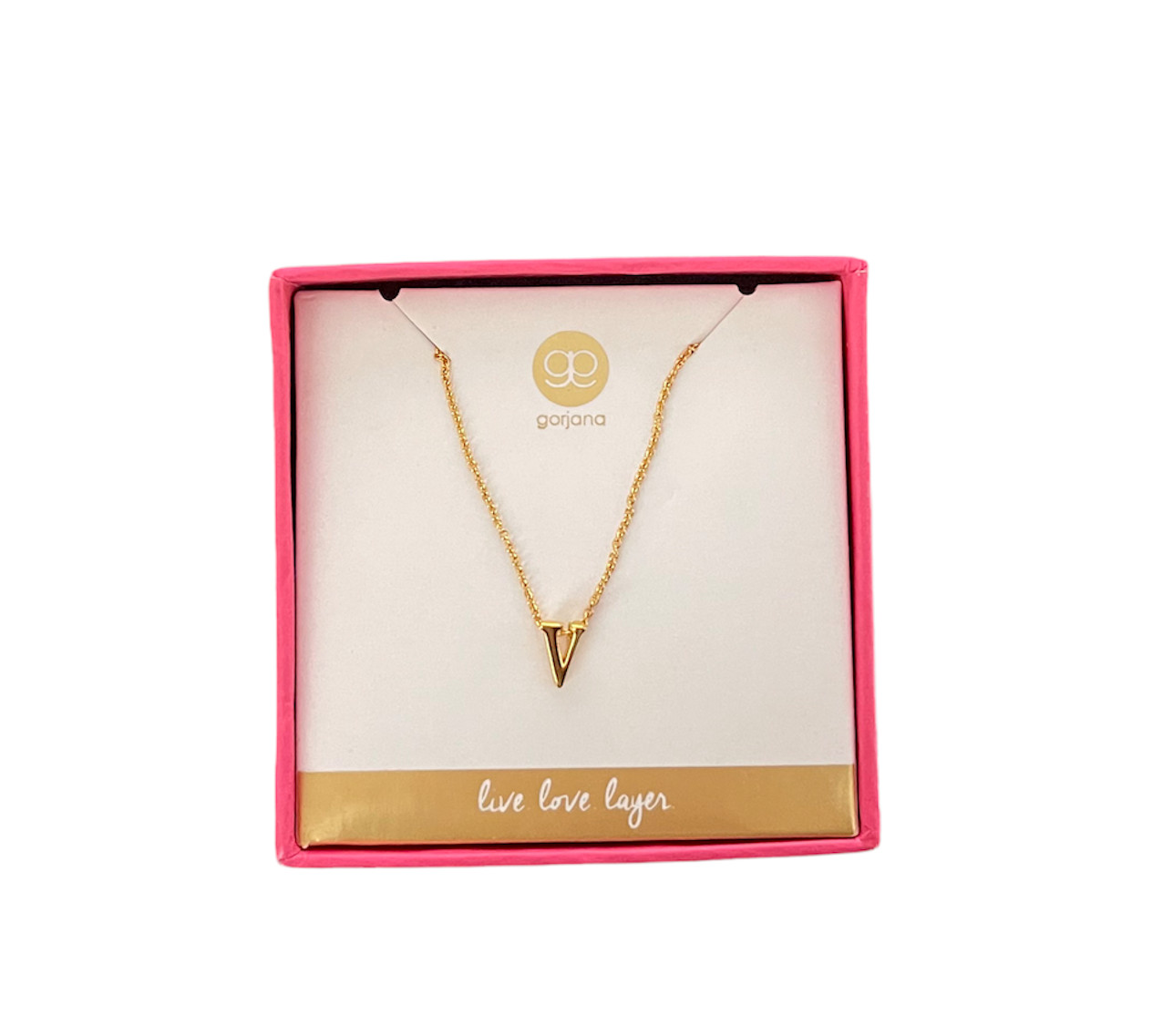 Gorjana W1257 Women’s Gold Alphabet V Initial Pendant Necklace