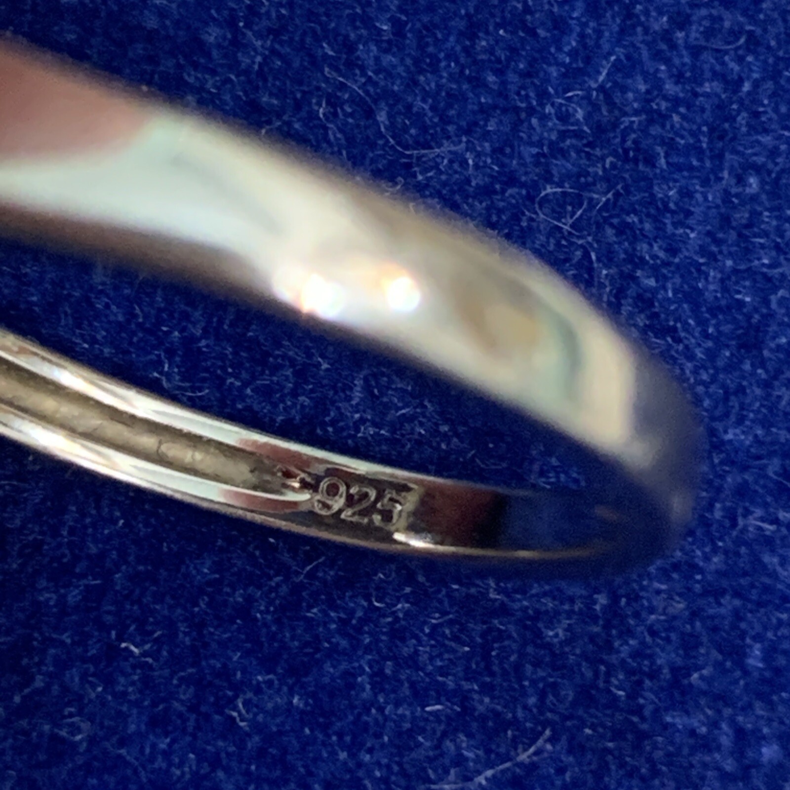 925 Sterling DK Created Blue Spinel And Accent Stones Ring Size 7
