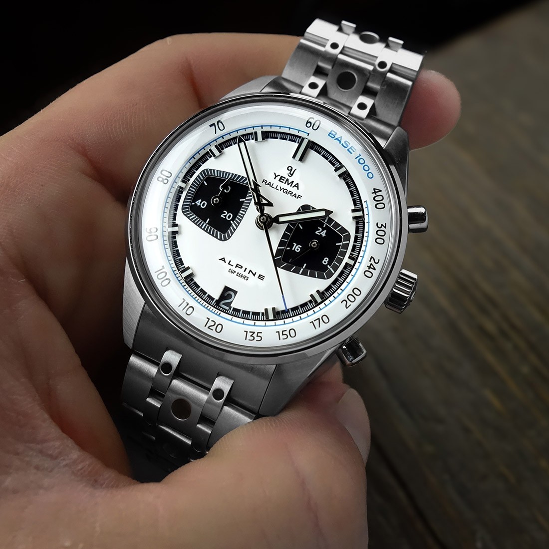YEMA Rallygraf Alpine Chronograph Hybrid Steel Mechanical Quartz Men’s Watch