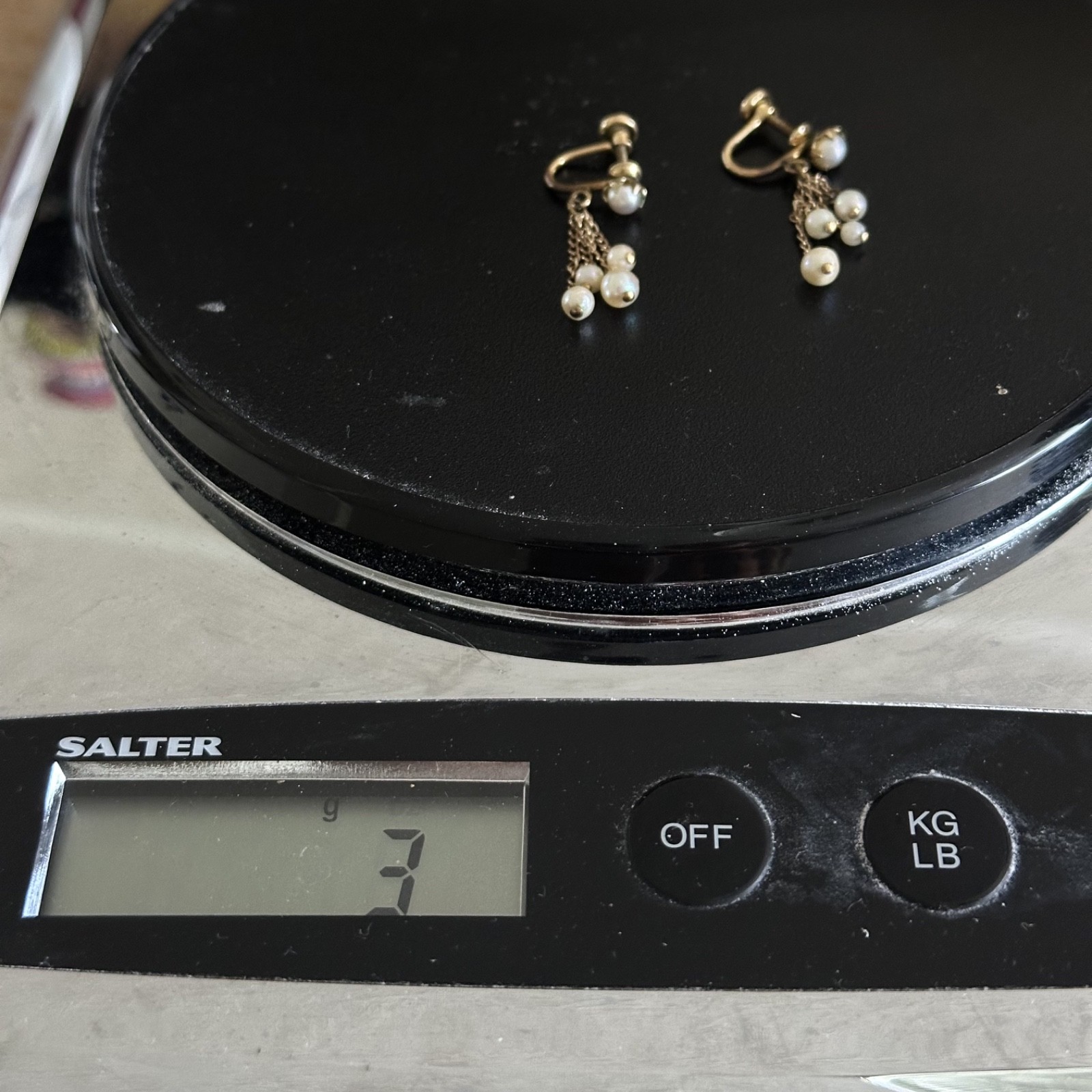 Mid-century 1/20 12K Gold-Filled Pearl Tassle Dangle Screw Back Vintage Earrings