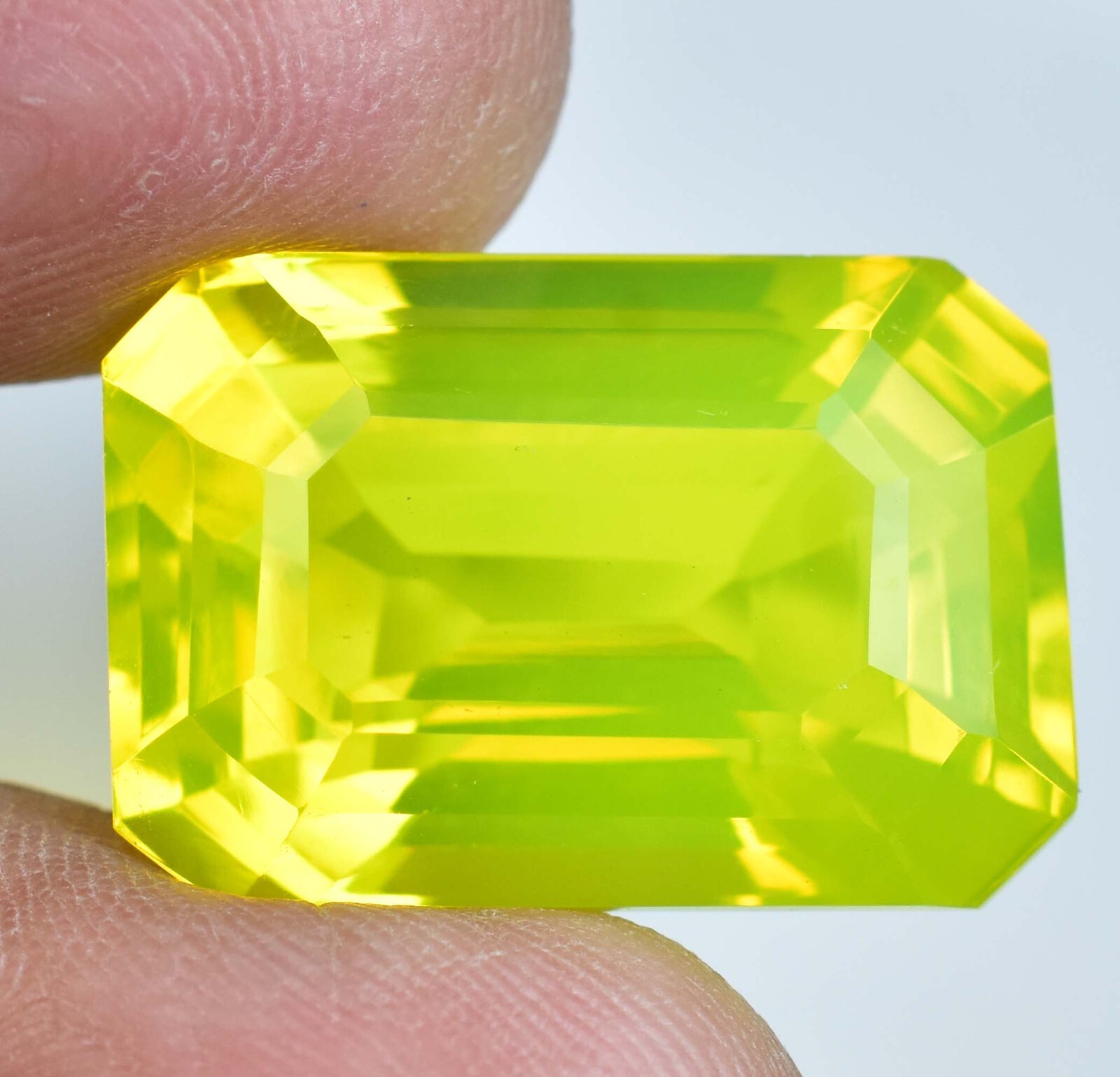30.55 Ct Natural NEON Yellow Opal Certified Flawless Unheated Loose Gemstone
