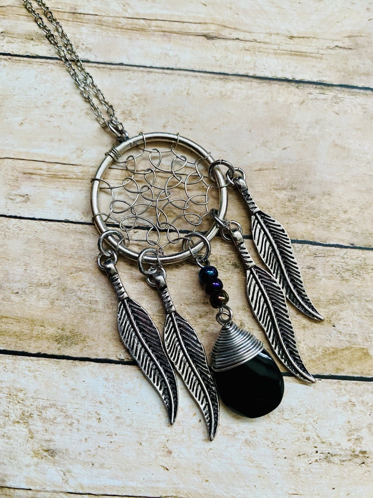 Cherokee Indian Tribe Theme Necklace Western Beauty Catcher Of Dreams