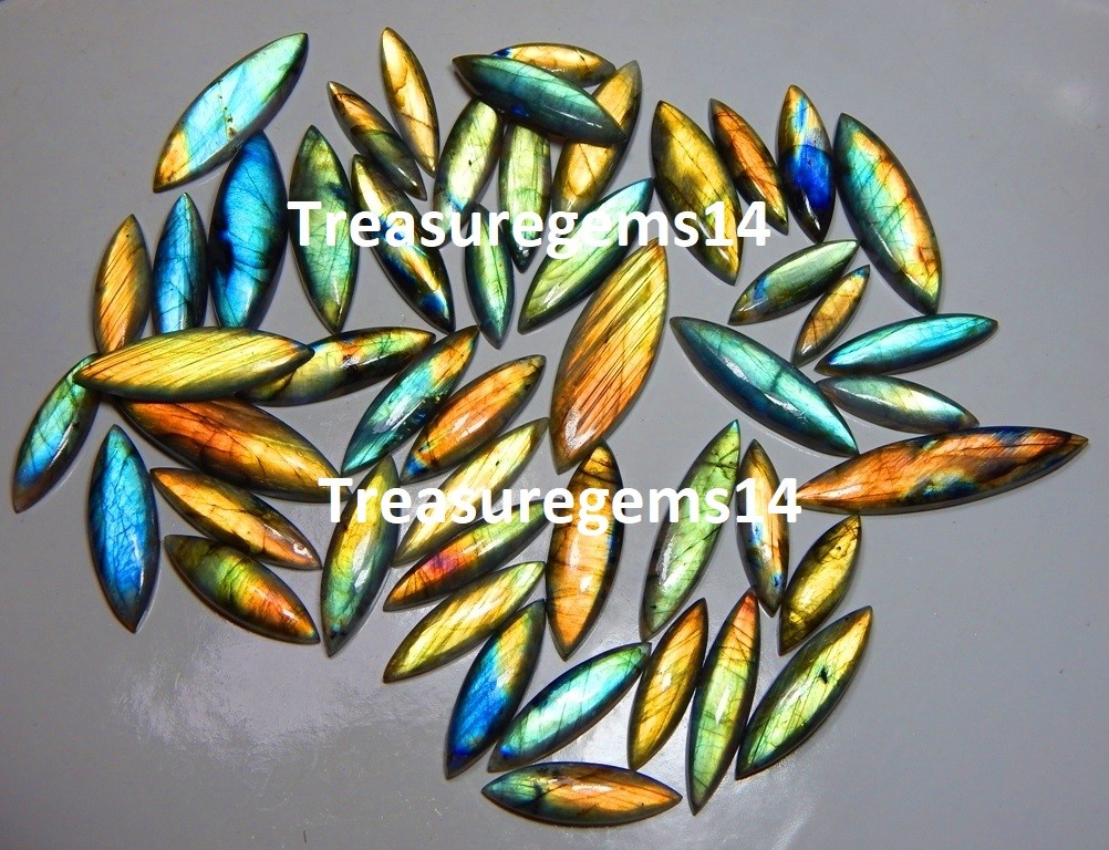 250 CT NATURAL WHOLESALE LOT MULTI FIRE LABRADORITE MARQUISE CABOCHON GEMSTONES