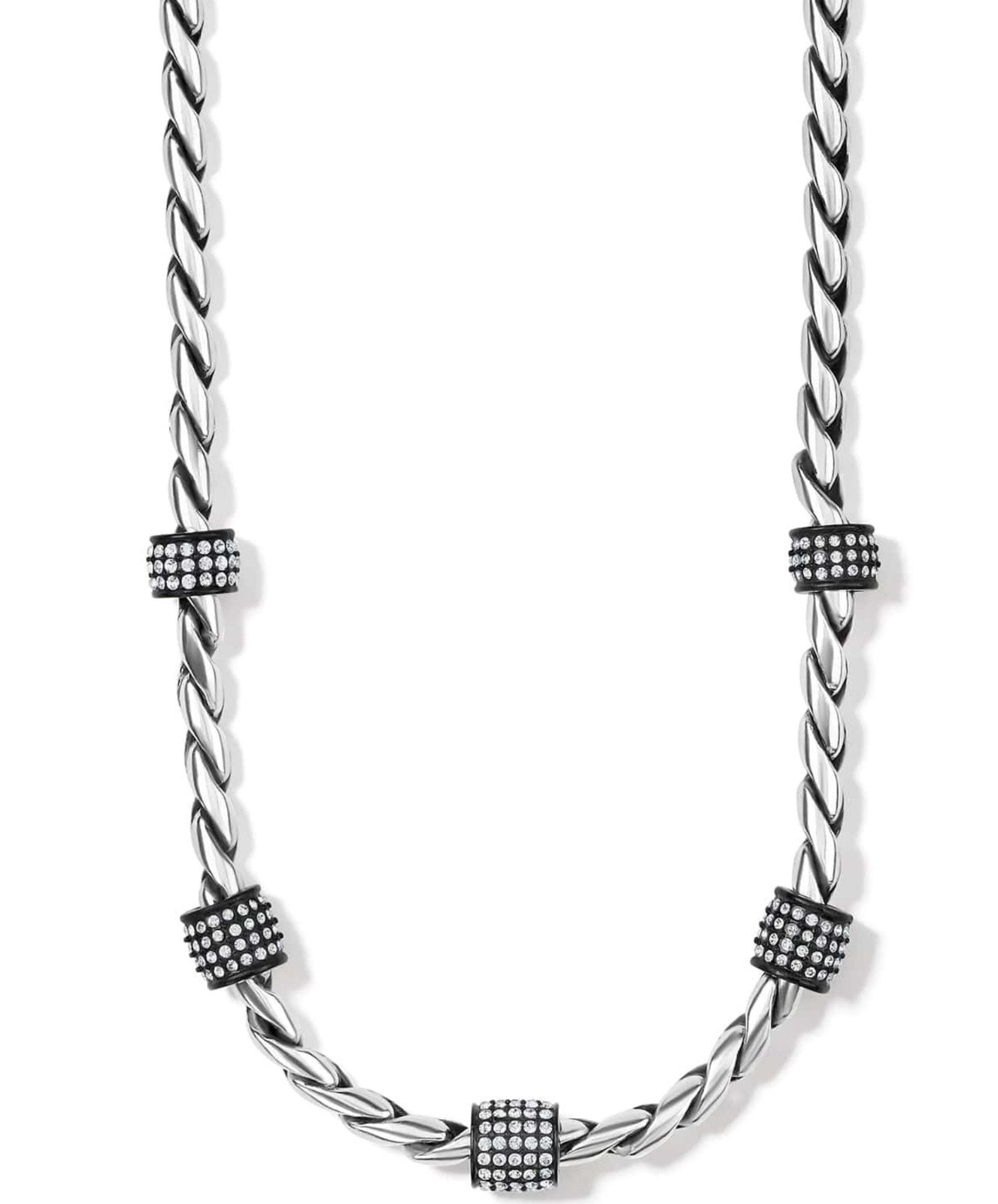 Brighton Meridian Necklace Black & Silver Style JN3483 MSRP $168 NWT