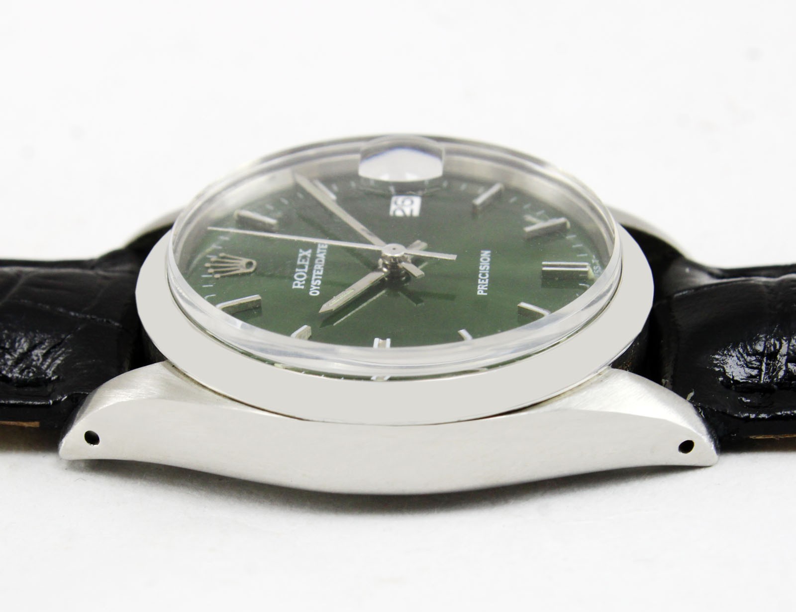 Vintage Rolex Oysterdate Precision Green Dial 34mm Men Steel Men Watch Ref 6694