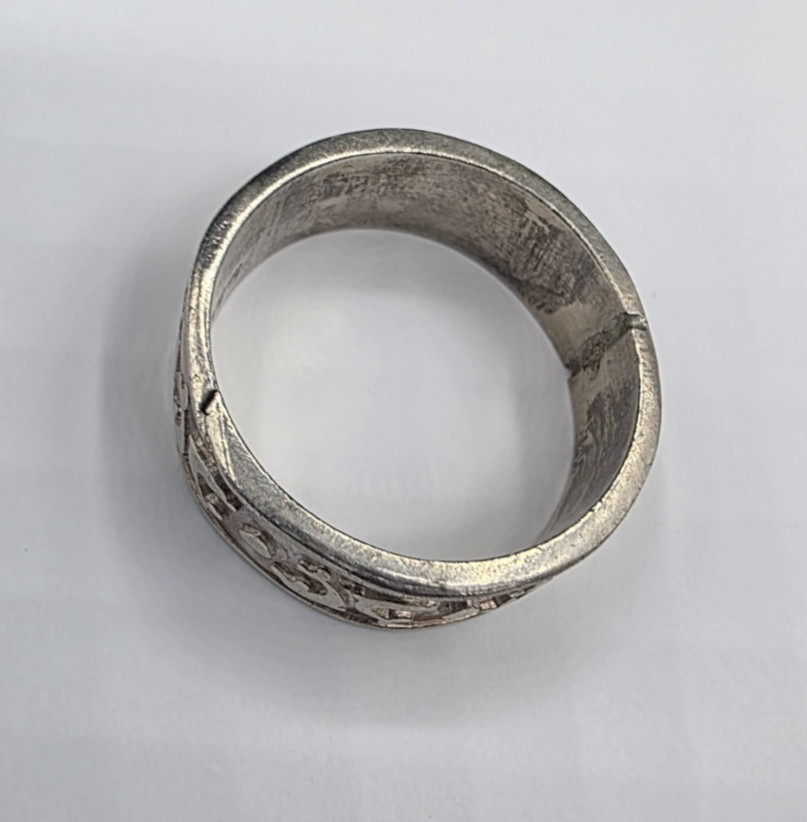 Dolphin Motif Sterling Silver Band RingSize 10.75 Marked Mex