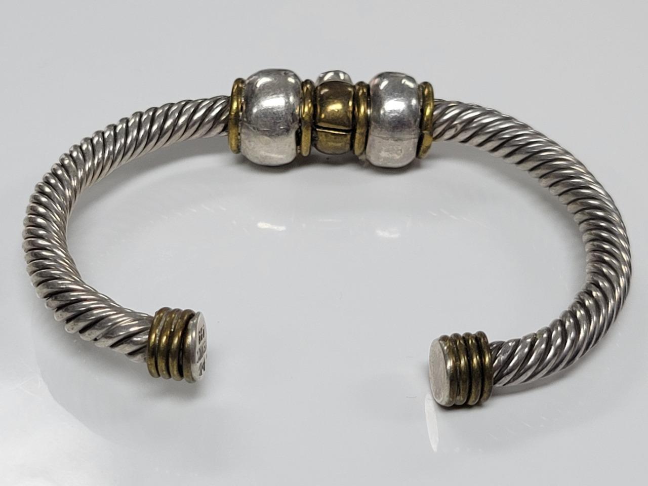 Taxco Sterling Silver And Brass Cuff Bracelet ~6-1/4″ ~ 47.7grams ~ 1-A330