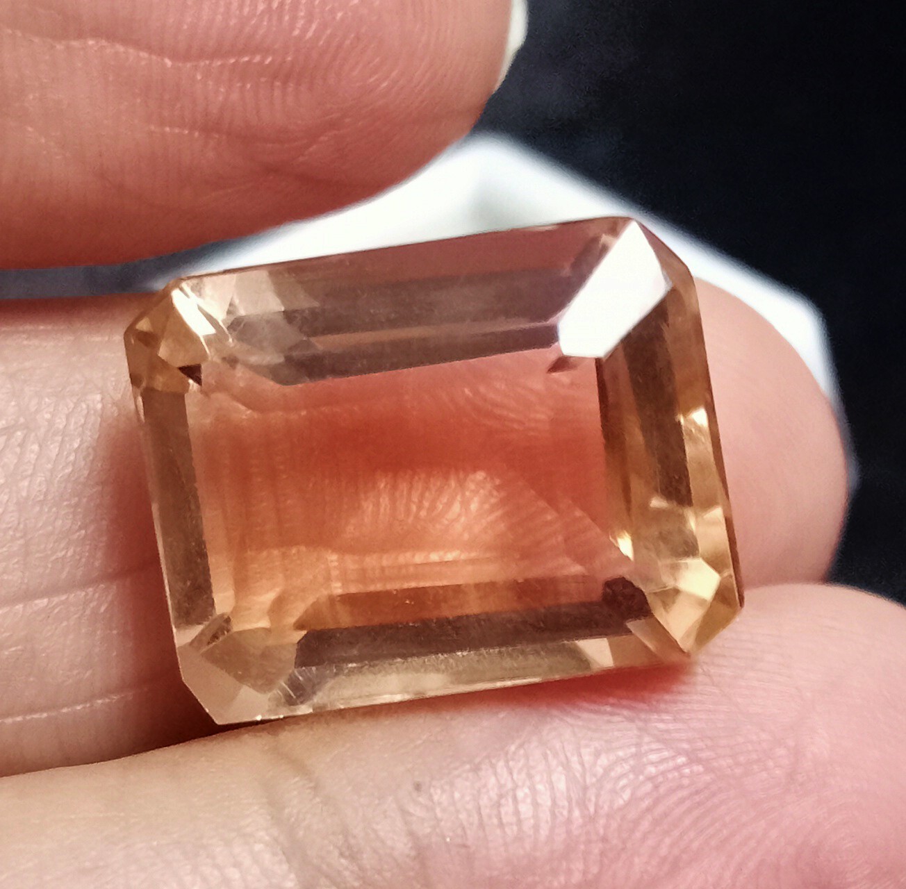 Natural Morganite Emerald Cut Madagascar Certified Loose Gemstone 17.90 Ct