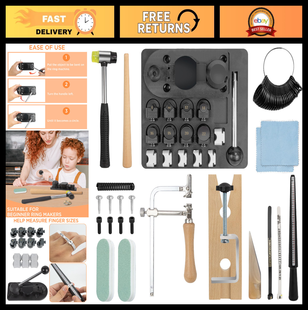 Heavy Duty Ring Bender Tool for Spoon Rings – 3-in-1 Jewelry Saw & Complete Set