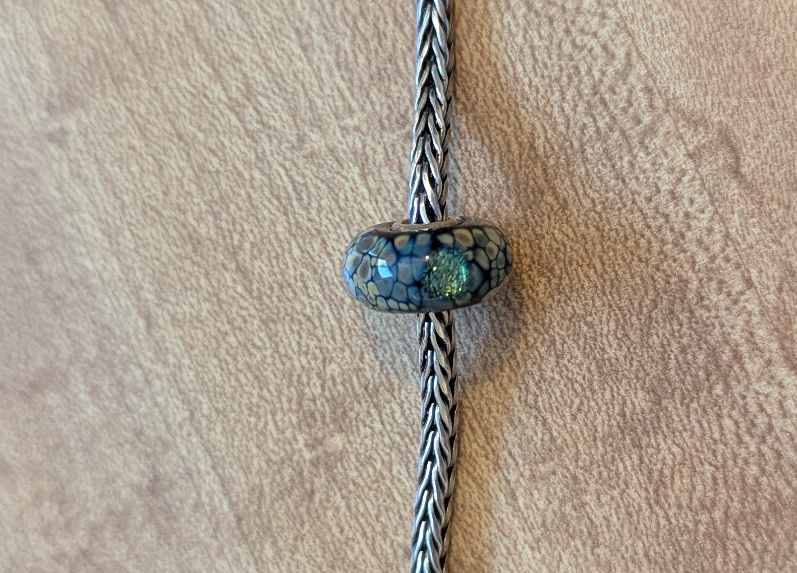Authentic Retired TrollBeads Black Flower Mosaic