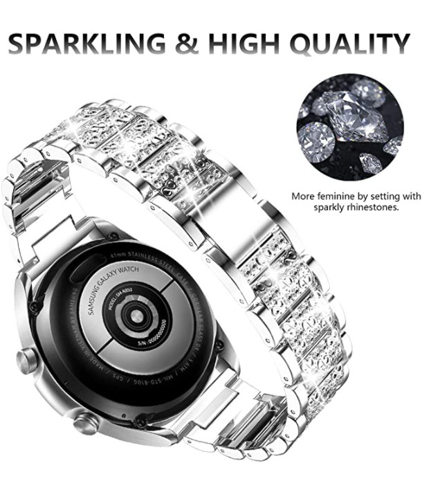 Bling Metal Watch Band + Diamond Case For Samsung Galaxy Watch 4 5 6 40mm 44mm