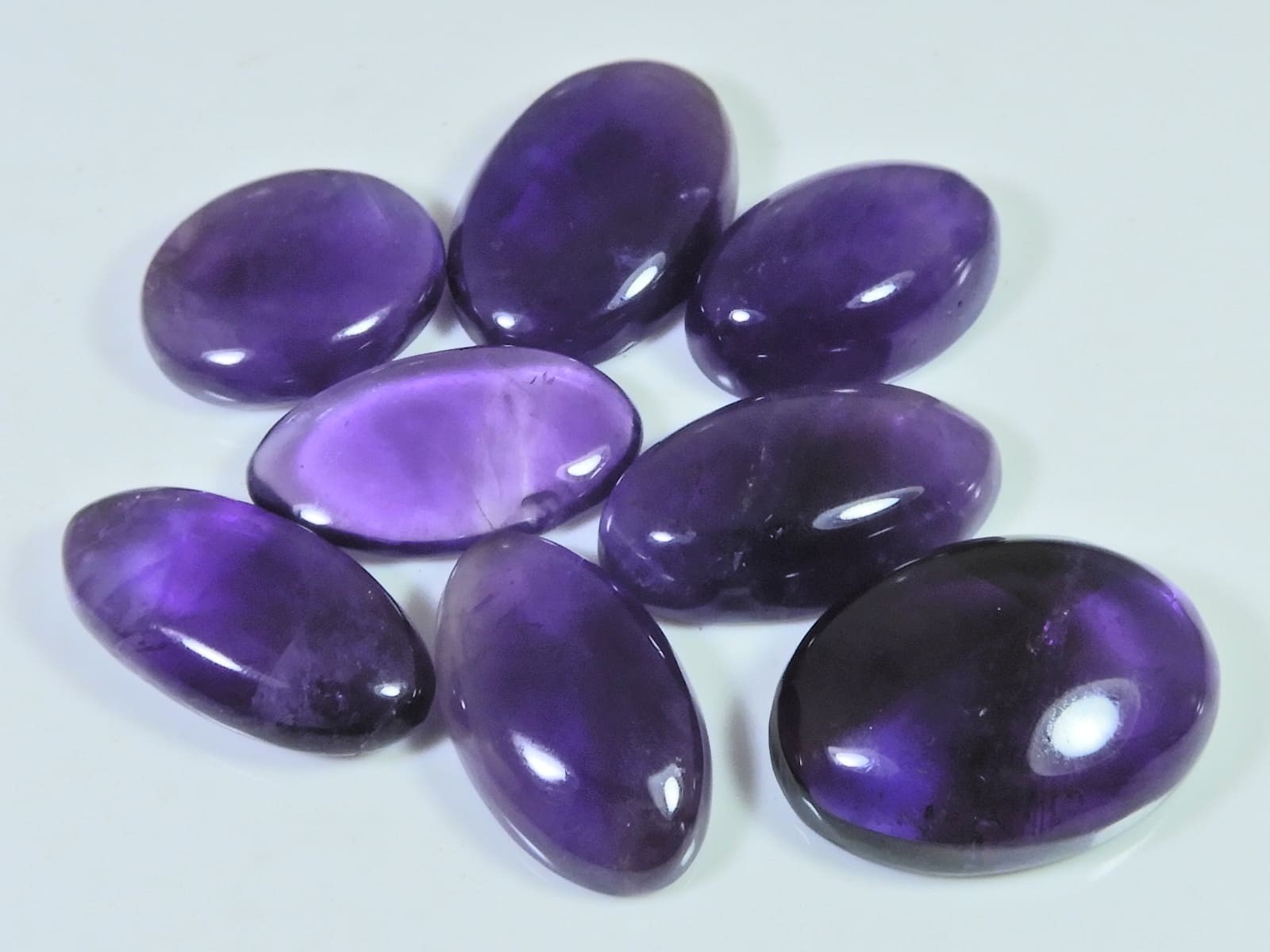 16X25-19X29MM Natural Purple Amethyst Oval Cabochon Loose Gemstone 08Pcs Lot
