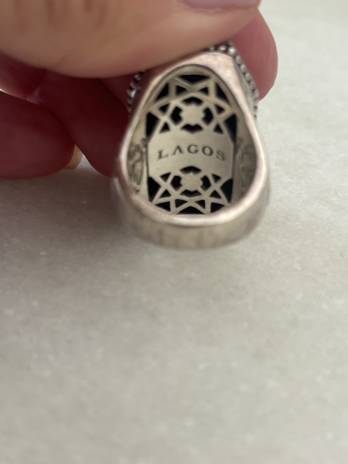 Lagos Chunky Large Faceted Ring sz 7.25