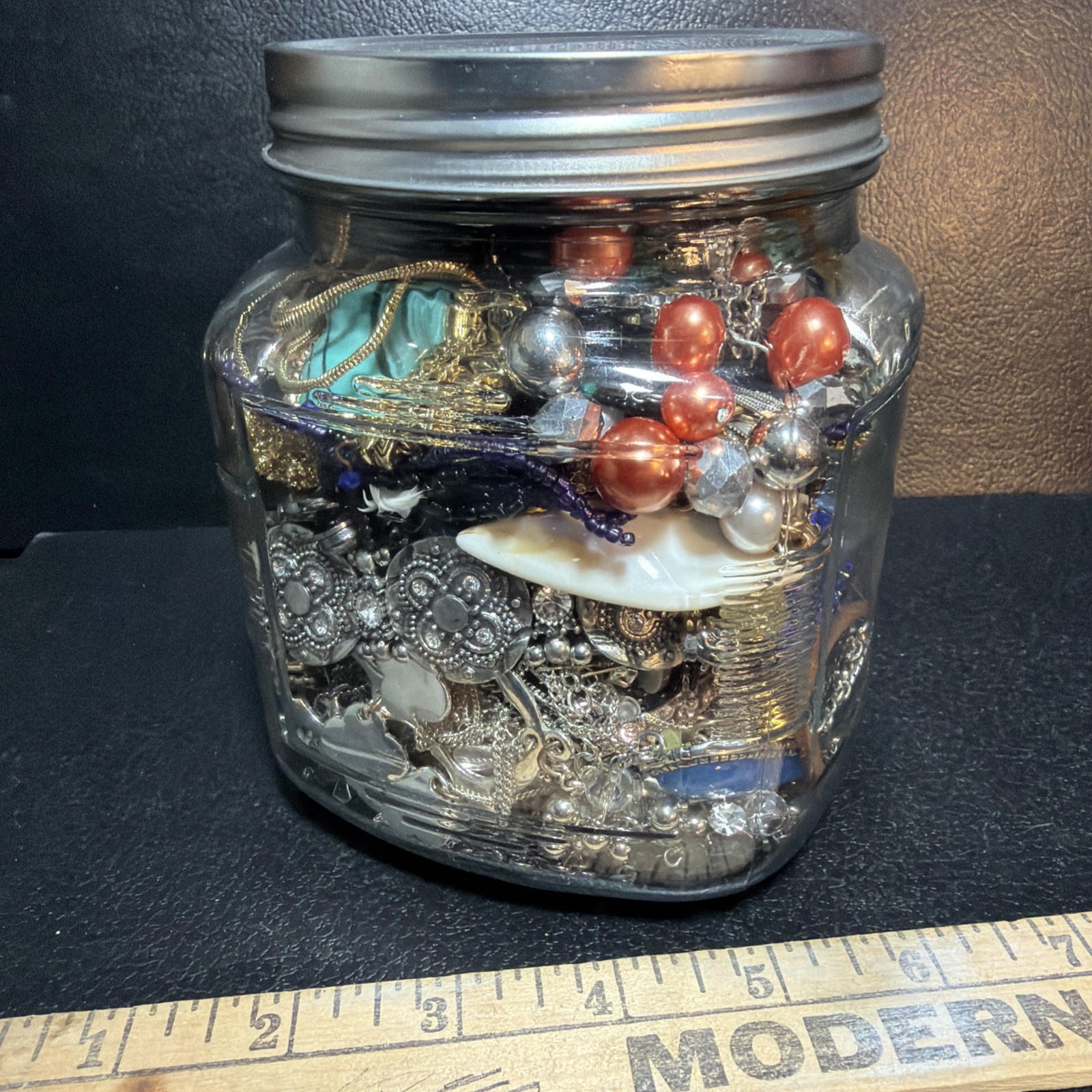 Jewelry Jar Necklaces, Bracelets, Earrings And More! 5.5in High 4.4 In Wide