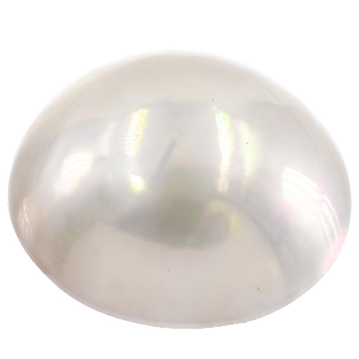 15mm White Mabe South Pacific Sea Ocean Cultured Loose 14.7mm Half Pearl