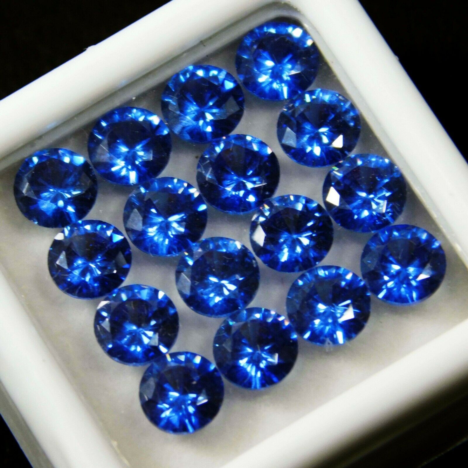 50 PCS Natural Blue Sapphire 5x5mm Round Cut CERTIFIED Loose Gemstone Lot